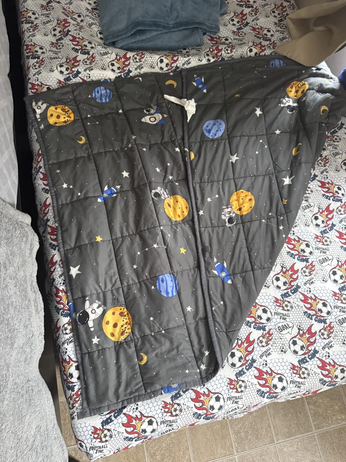 Sivio Weighted Blanket for Sleep, 5lbs, 36 x 48 inches, Blue Dinosaur customer photo 1