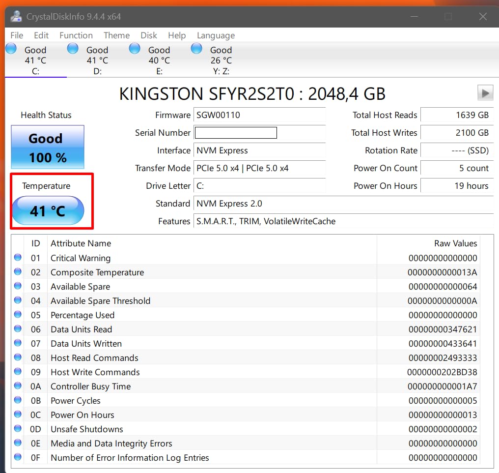 Kingston FURY Renegade G5 2048GB NVMe SSD | PCIe 5.0 M.2 2280 | Up to 14,8000MB/s | SFYR2S/2T0 customer photo 1