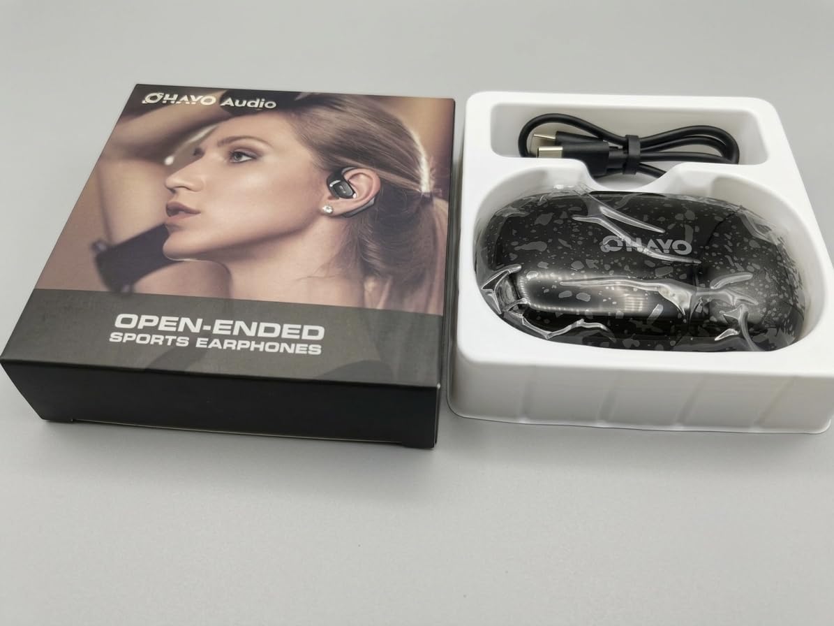 OHAYO Open Ear Headphones,Over Ear Earbuds with Ergonomic Earhook,Bluetooth Headphones 5.4 with Smart Digital Display,40H Playtime,IPX6 Waterproof,Touch Control Operate Fit Cycling,Running,Workout customer photo 2