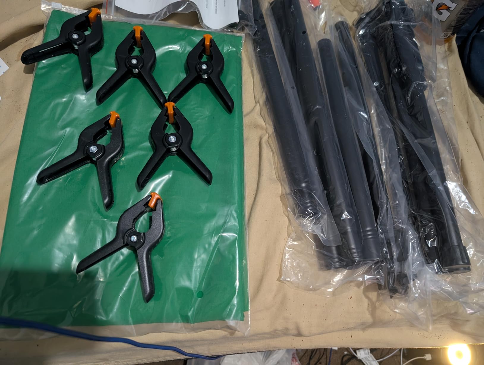 Emart 5x6.5ft Green Screen Backdrop Kit with T-Shape Stand and 6 Clamps | Reverse folding base for easy storage & transport,perfect for Photography, Photoshoot, Studio Video Recording, Streaming customer photo 1