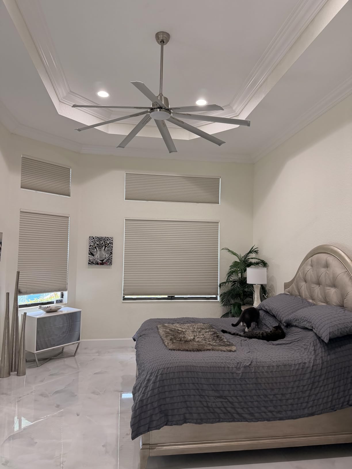 72 In Industrial Large Celing Fan No Light,8 Aluminum Blades,Matte Black customer photo 1