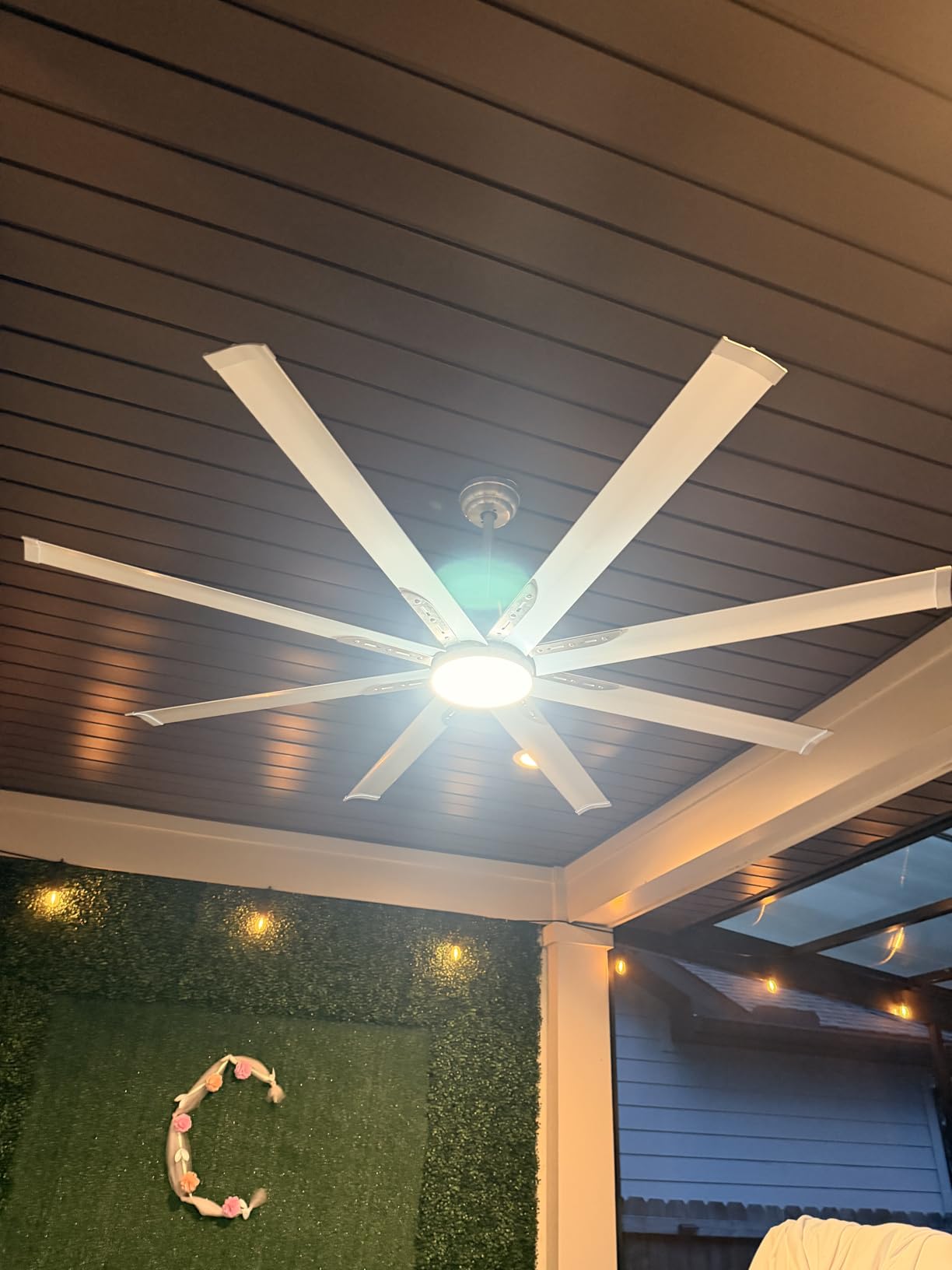 72 In Industrial Large Celing Fan No Light,8 Aluminum Blades,Matte Black customer photo 2