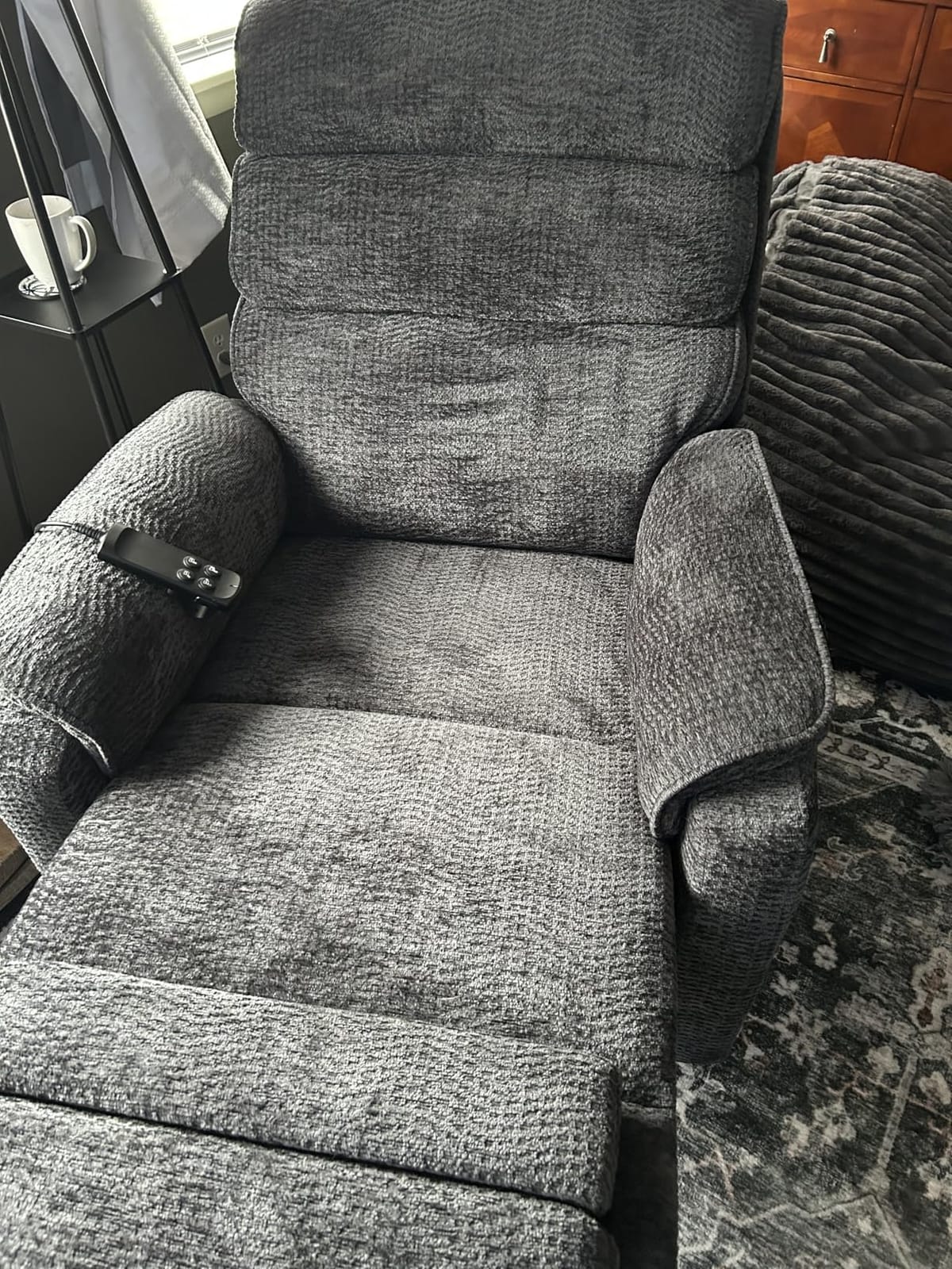 DYNOX 9198L Tall Power Lift Recliner, Extended Footrest, Dark Grey customer photo 1