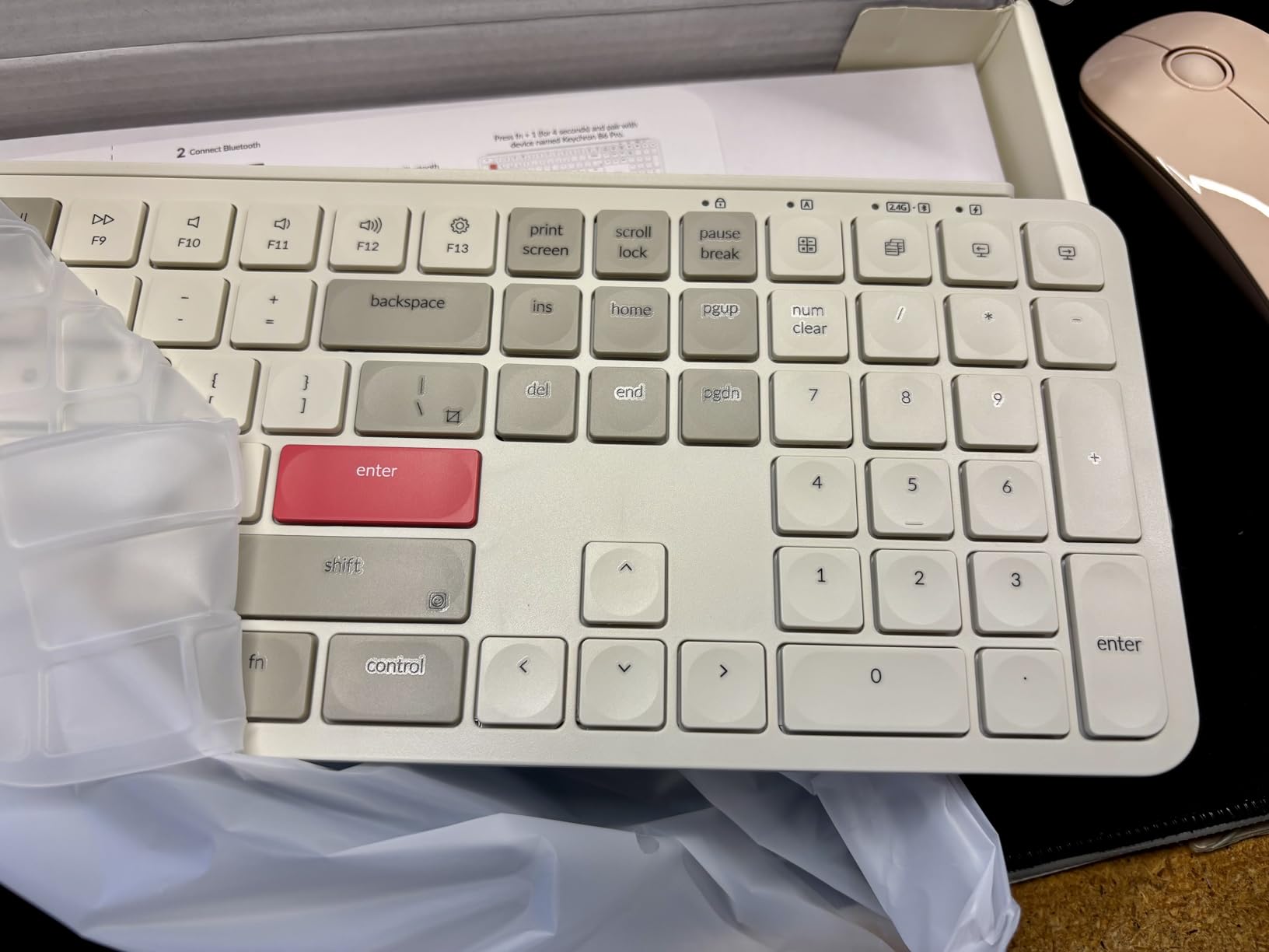 Keychron B6 Pro Ultra-Slim Full-Size Wireless Keyboard - Retro Red customer photo 1