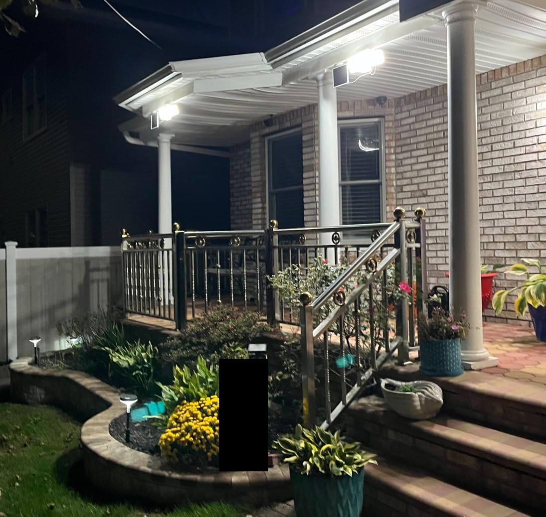Philips 3600LM Solar Security Lights, 5000K Waterproof Dimmable LED Motion Sensor Outdoor Lights, 3 Adjustable Heads w/16ft Cable, Separate Solar Panel with 3 Modes Solar Flood Lights for Yard, Garage customer photo 2