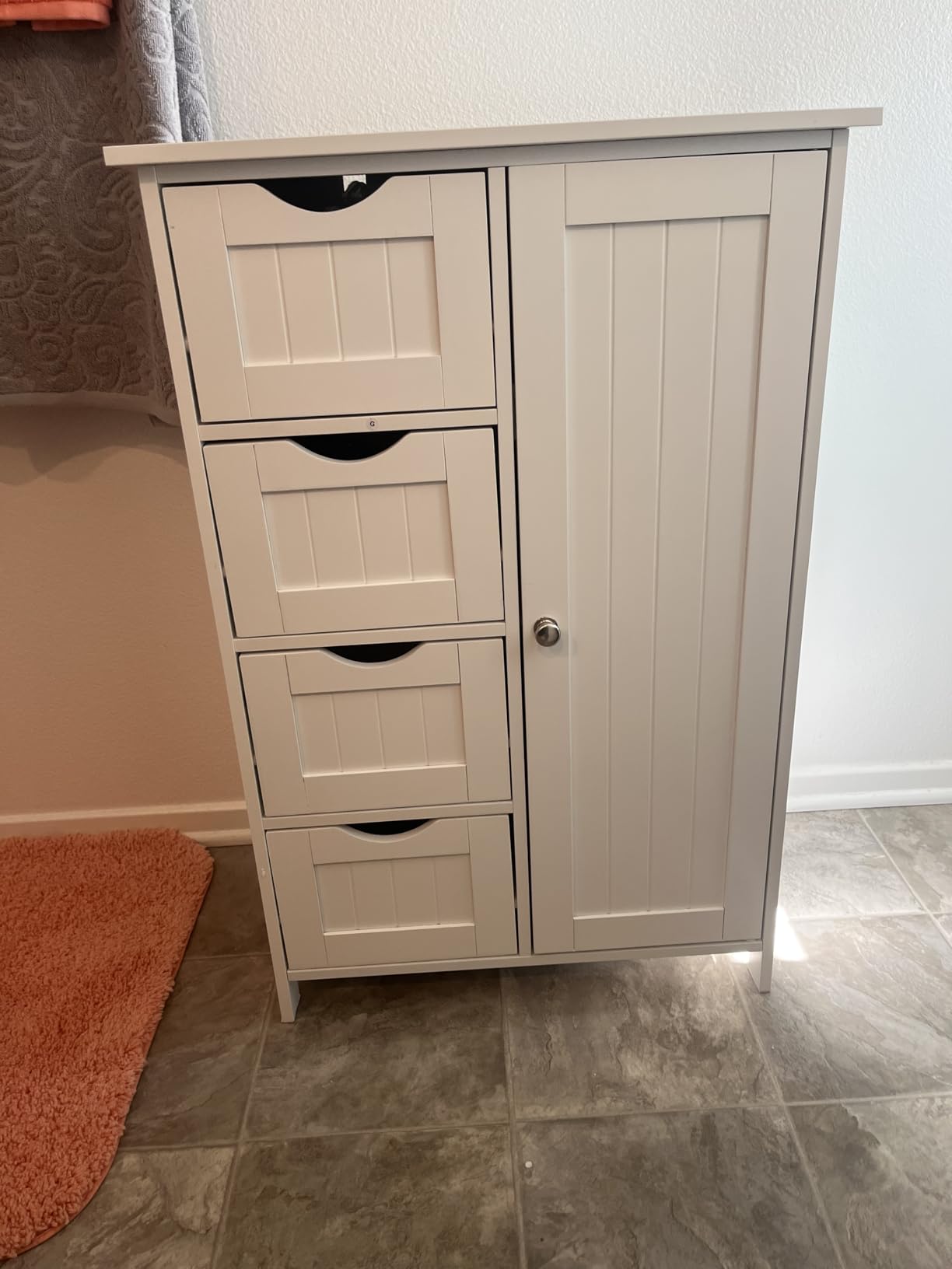 VASAGLE Floor Storage Cabinet, Farmhouse, 4 Drawers and 1 Door,32.3