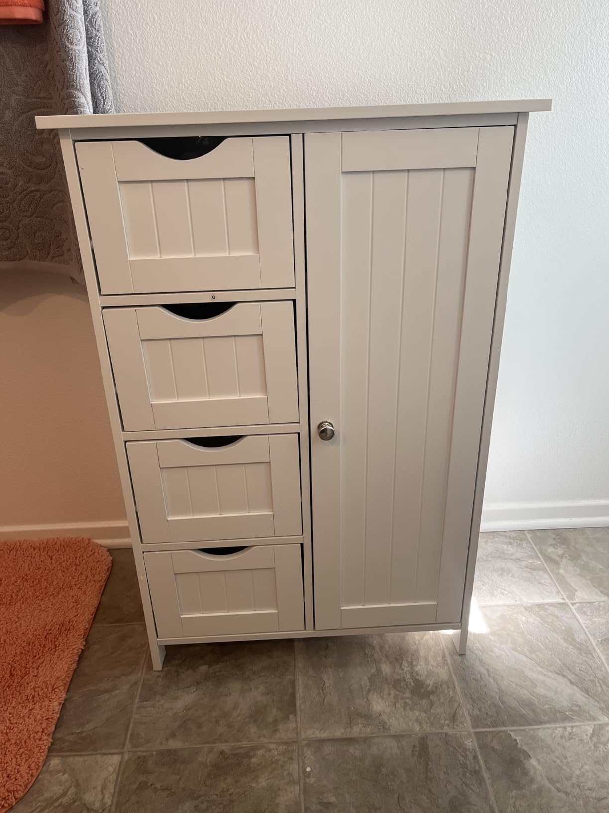 VASAGLE Floor Storage Cabinet, Farmhouse, 4 Drawers and 1 Door,32.3