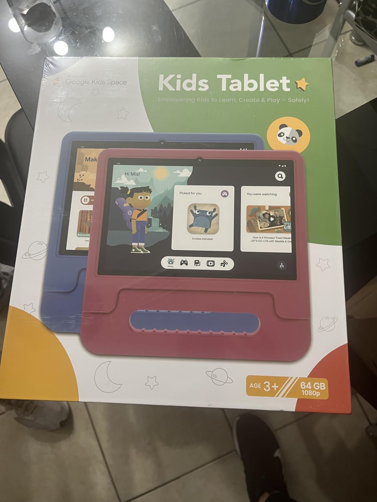 CFVOCUY 2026 Kids Tablet, 10.1 Inch Android 15 Tablet for Kids, 8GB RAM, 64GB ROM(1TB Expand), WiFi 6, Pre-Installed Educational Apps, Parental Control, with EVA Protective Case, Eye Protection customer photo 1