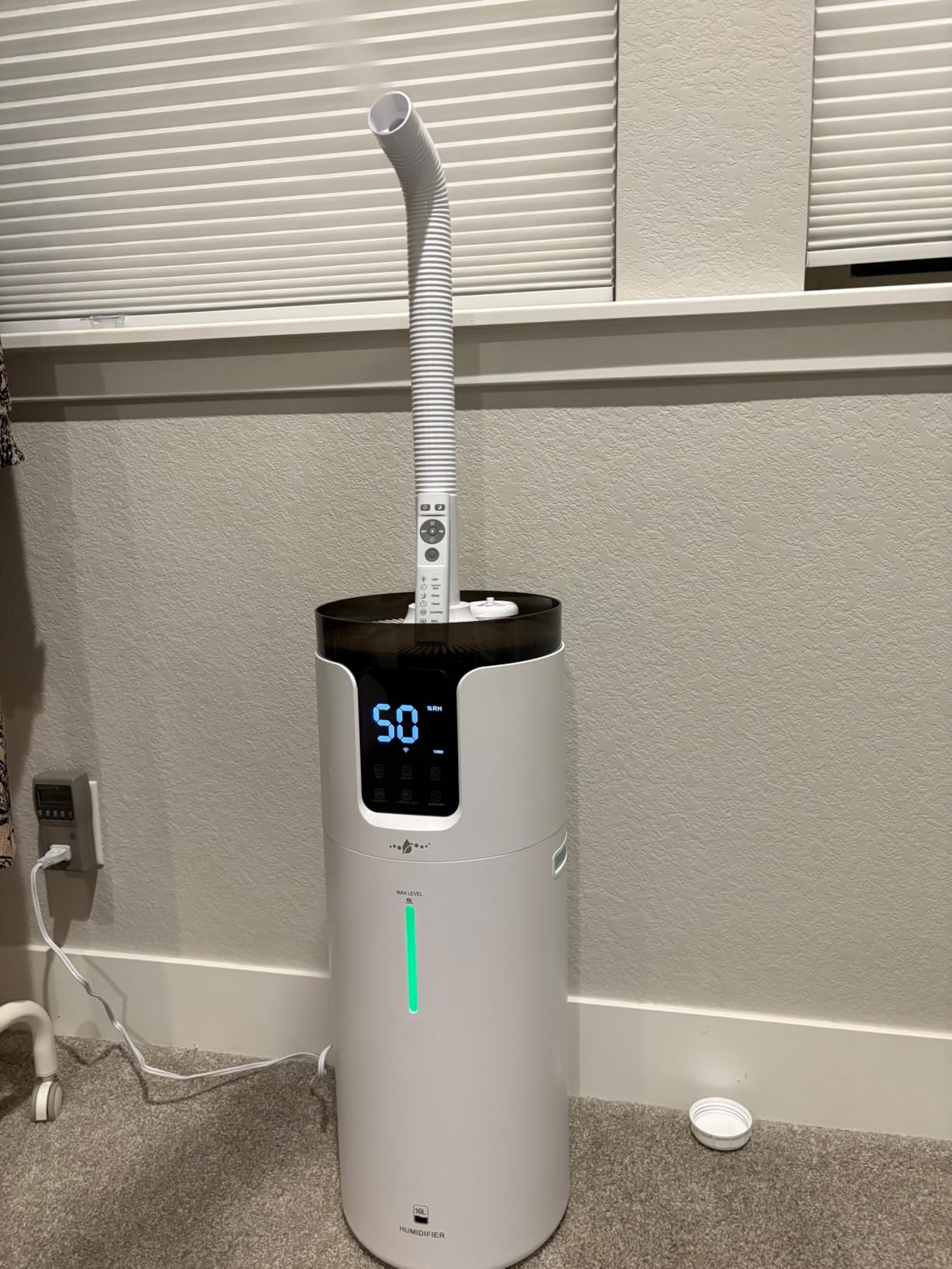 Lacidoll 16L Smart Humidifier large room, Whole house Humidifier for Home 1500 sq.ft with APP/Voice/Remote Control, Ultrasonic Cool Mist Humidifiers for Bedroom, Plants, office with Tube, White customer photo 1