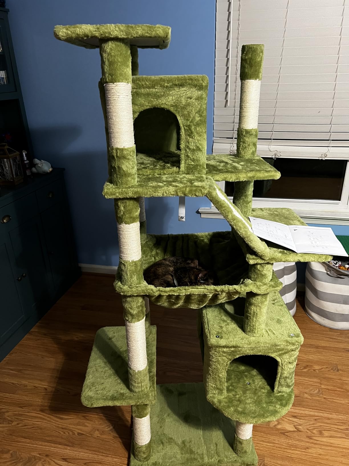 Heybly Tall Cat Tree for Large Cat, 75.2-inch Multi-Level Cat Tower HCT038G customer photo 1