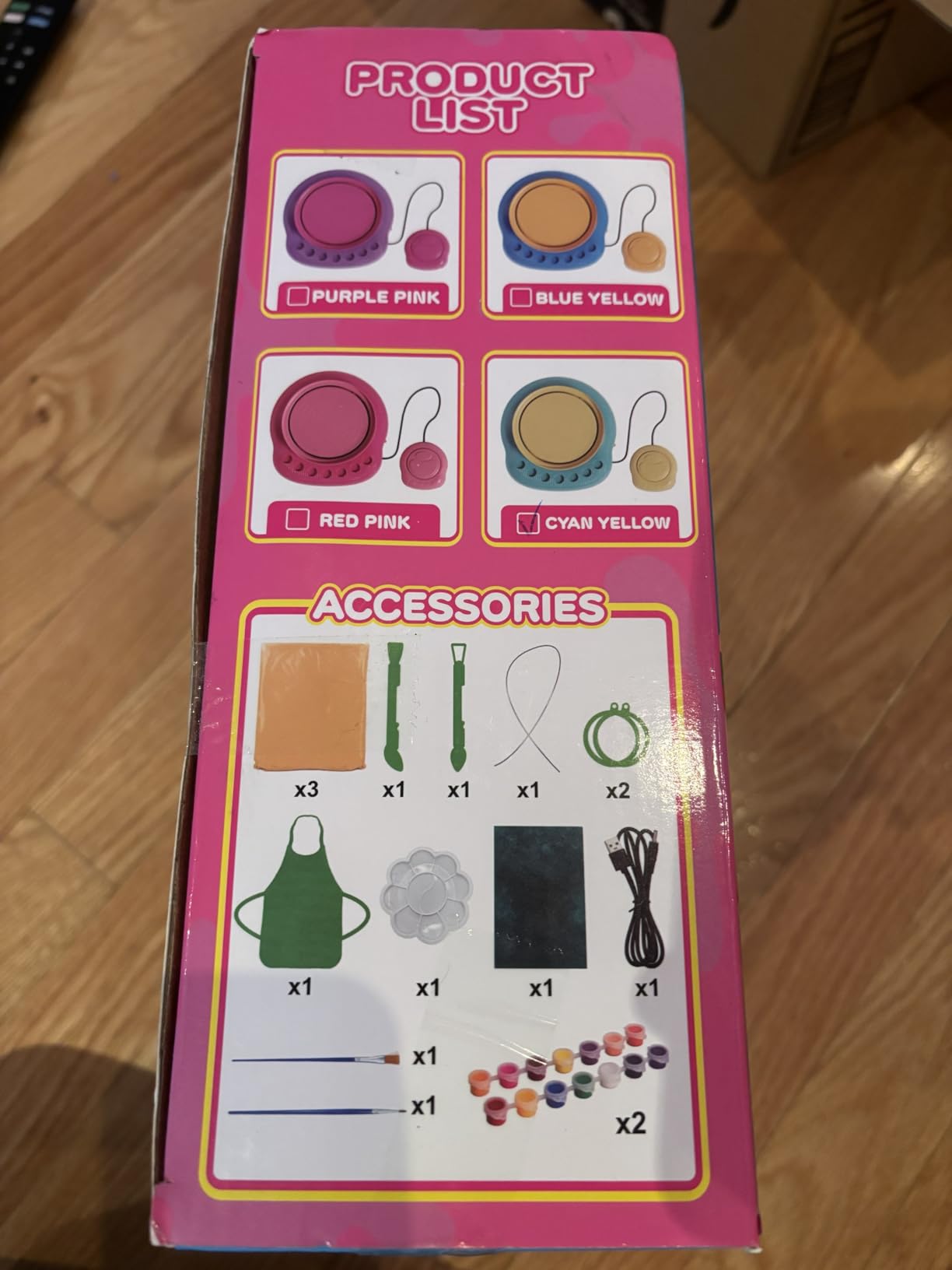 Pottery Wheel for Kids with Air Dry Clay Kit, 12 Paints & Tools, Ages 6-12 customer photo 1