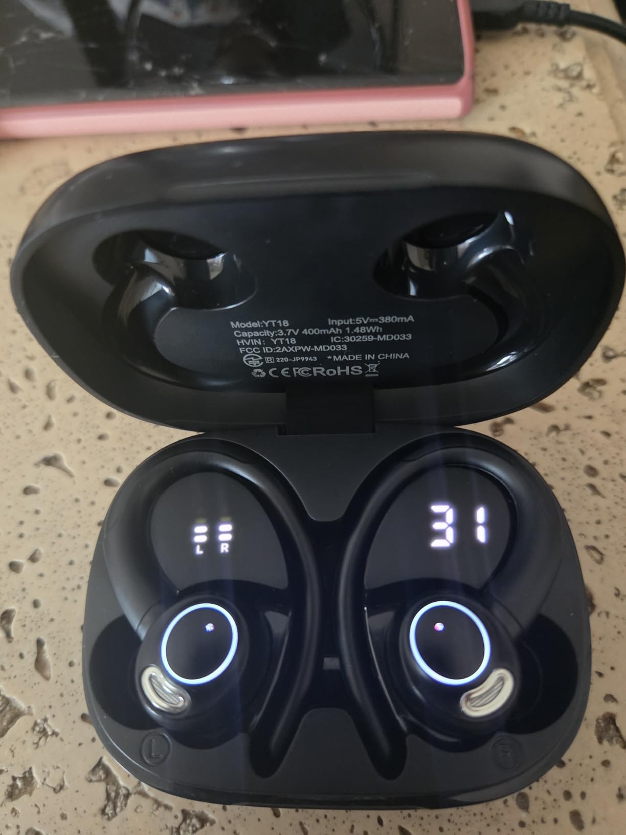Wireless Earbuds, Bluetooth 5.4 Headphones Sport Over Ear Buds With ENC Mic | Noise Cancelling, 48H, Wireless Earphone With Earhooks, Stereo Deep Bass, IP7 Waterproof ear bud for Workout Running, Black customer photo 2