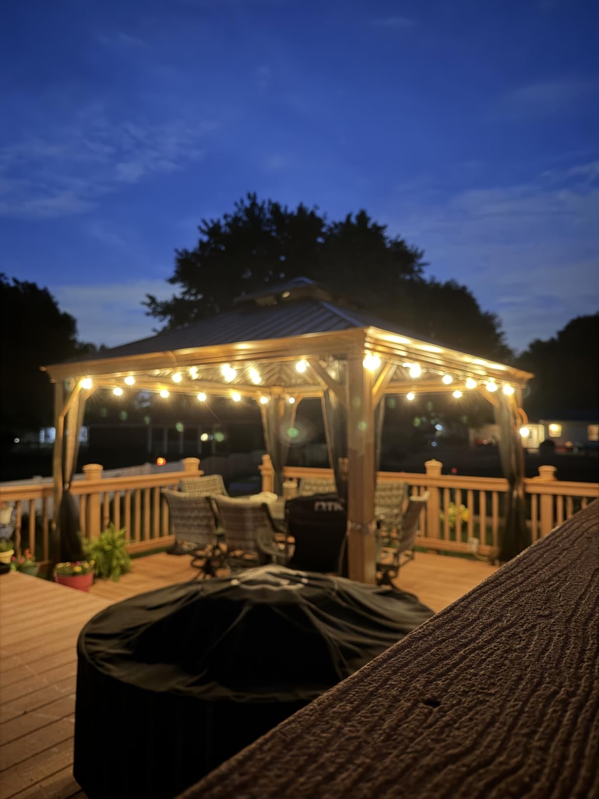 addlon Outdoor String Lights 100FT G40 with Remote 54 LED Shatterproof Bulb customer photo 2