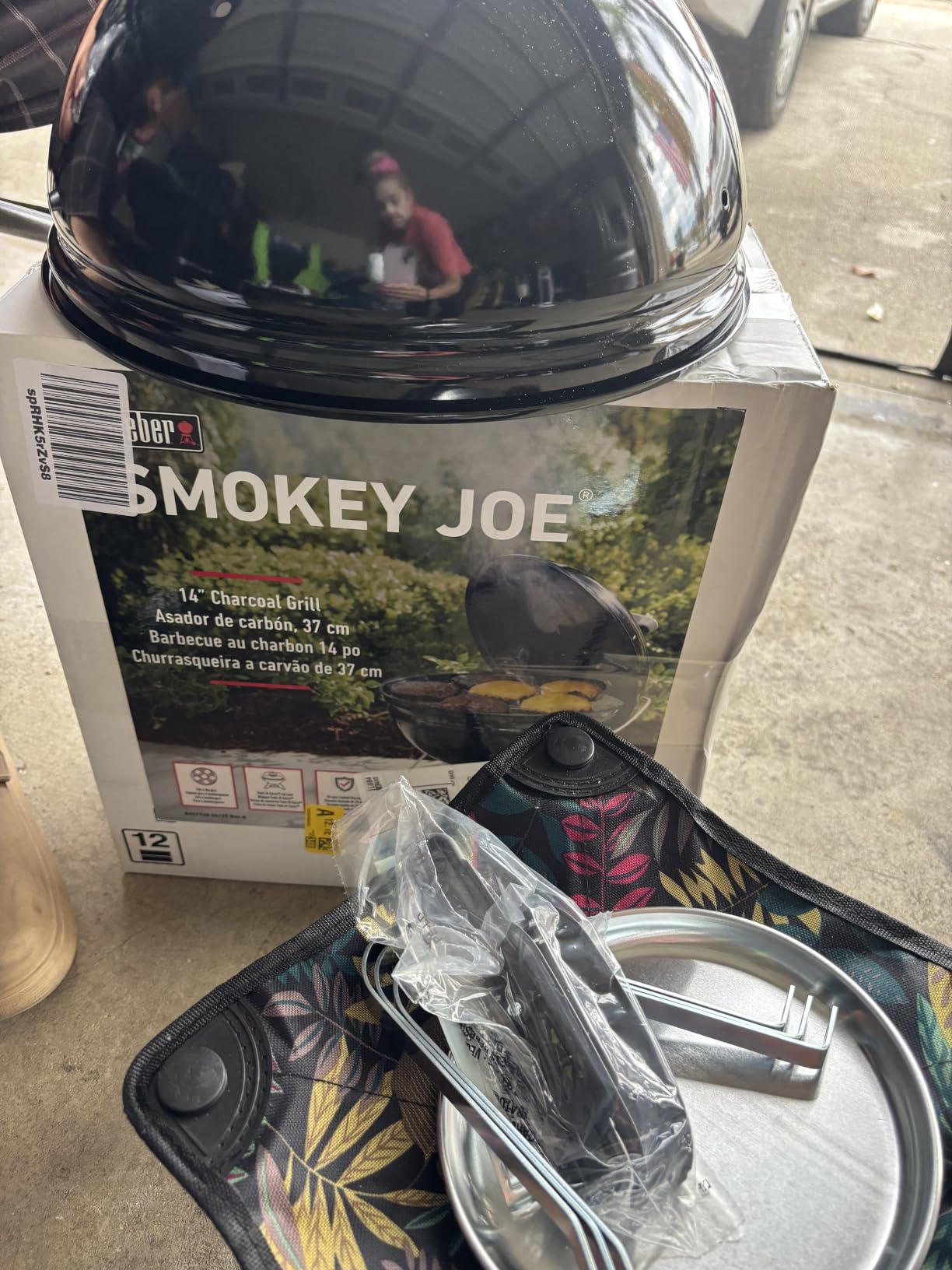 Weber® Smokey Joe 14-Inch Portable Charcoal Grill, Black | Lightweight, Portable Kettle BBQ Grill for Outdoor Cooking with Tuck‑N‑Carry® Lid Lock, Durable Porcelain‑Enameled Finish customer photo 2