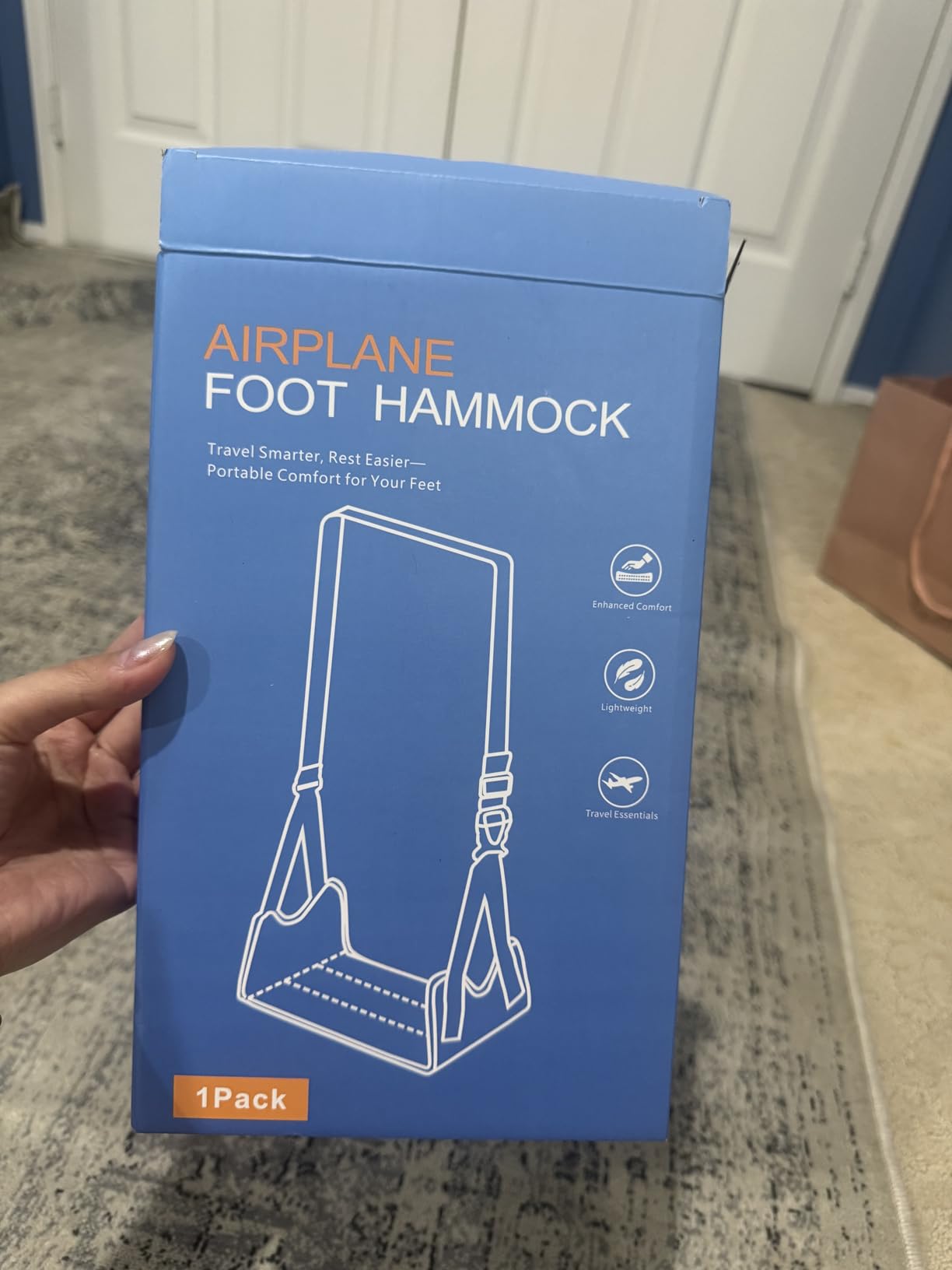 1 Pack Airplane Foot Hammock,No-Collapse Foot Hammock customer photo 1