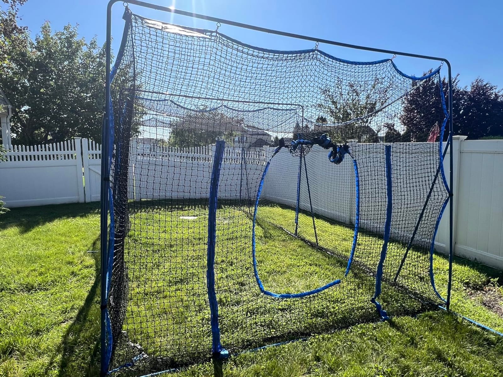 Batting Cage Net with Metal Frame, Baseball Softball Practice Hitting Net customer photo 1