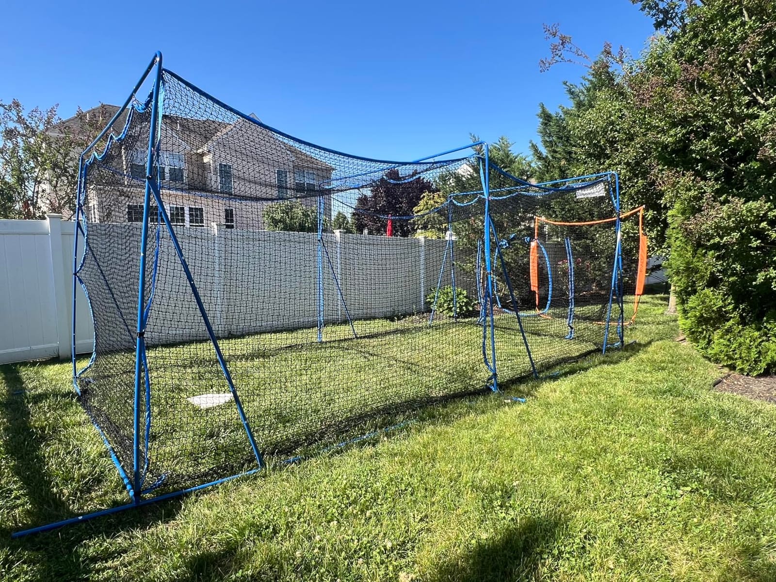 Batting Cage Net with Metal Frame, Baseball Softball Practice Hitting Net customer photo 2
