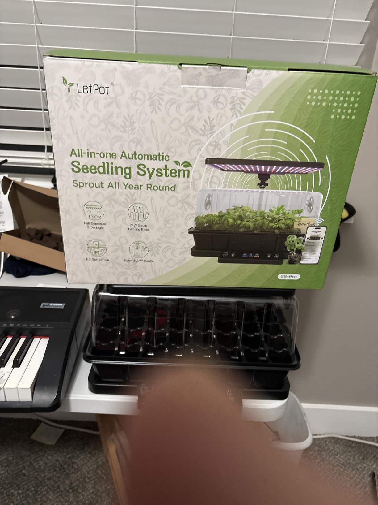 LetPot Smart Seed Starter with Humidity Dome, Germination Kit with Waterproof Seedling Mat, 24W Full Spectrum LED Grow Light, Smart Heating Base, EC Soil Sensor & App Control for Indoor Seed Starting customer photo 1
