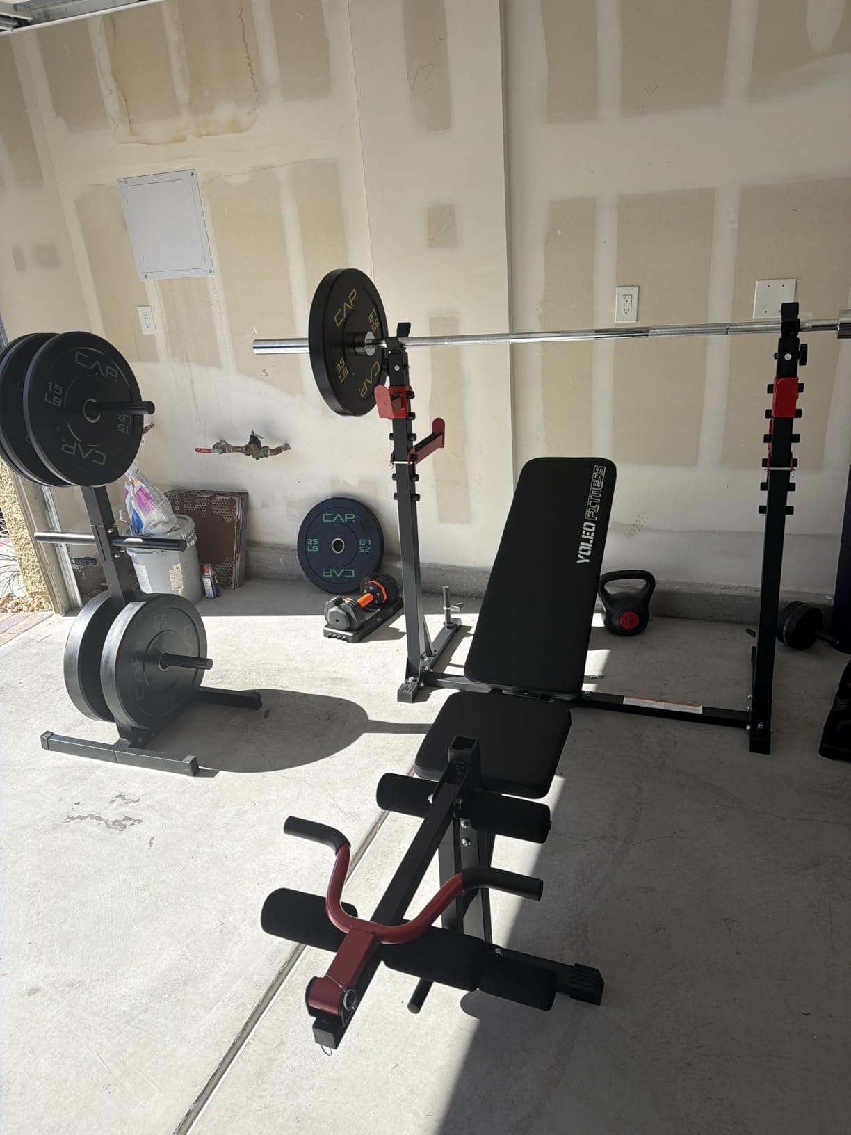 YOLEO Olympic Weight Bench Set, Heavy Duty Bench Press Rack for Home Gym customer photo 2