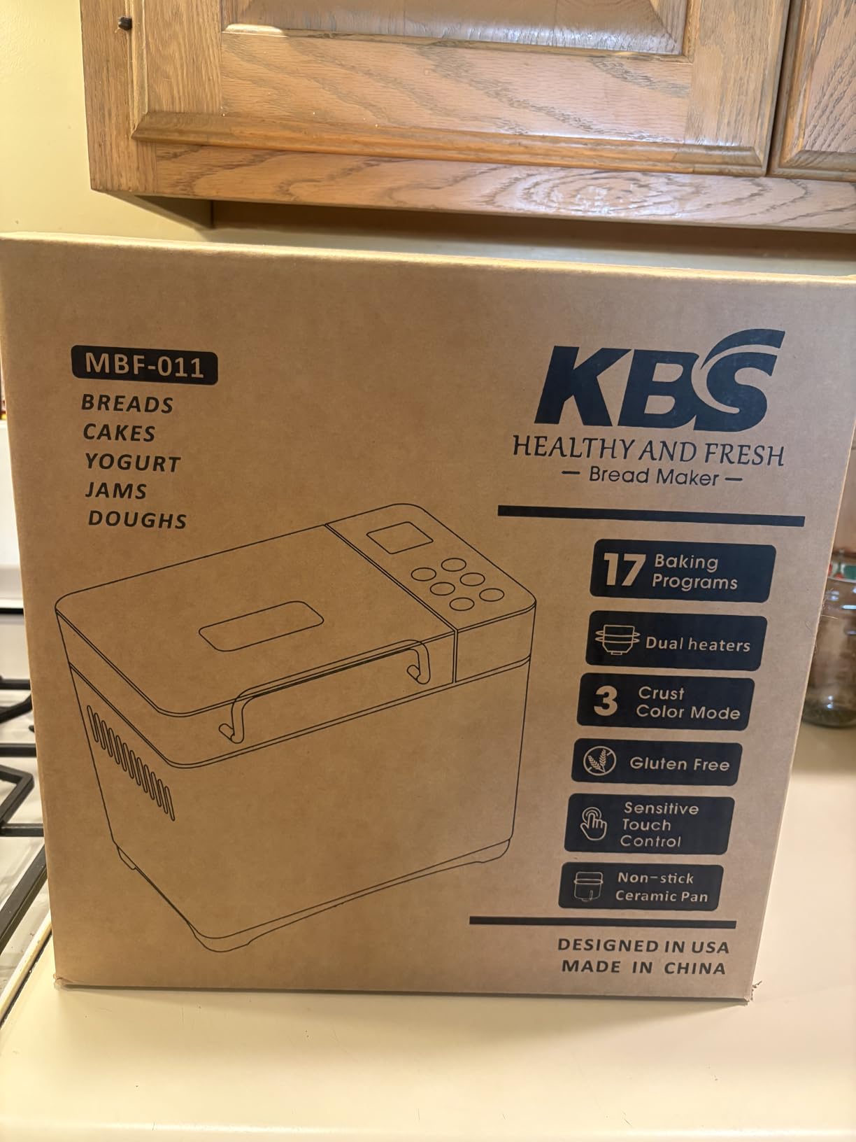 KBS 20-IN-1 Bread Maker with Custom Program, 650W Bread Machine with Nonstick Ceramic Pan & Stainless Steel Paddle, 2.2LB Bread Maker Machine, Polish Bread, Gluten-Free, Touch Panel,15H Timer,3 Colors customer photo 1