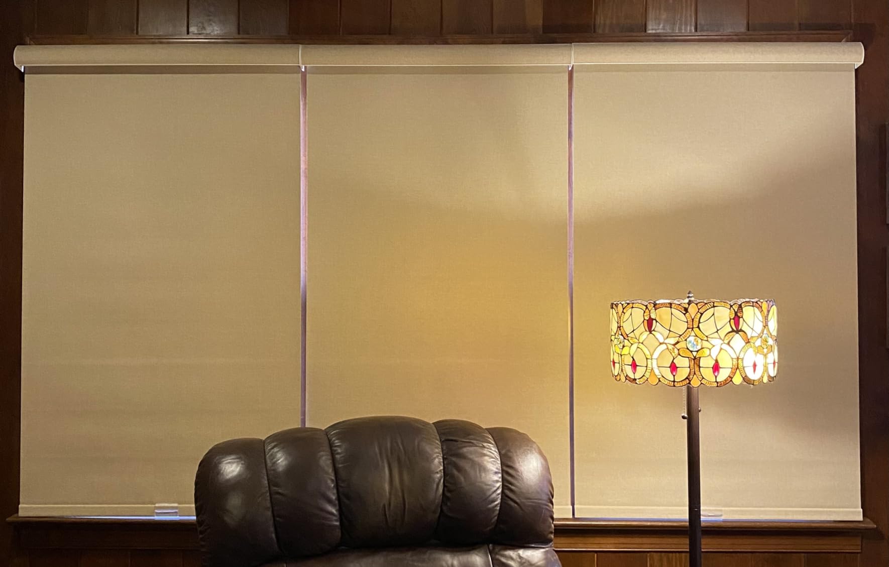 Boolegon Blackout Roller Shades for Windows, Light Beige, Custom Size customer photo 2