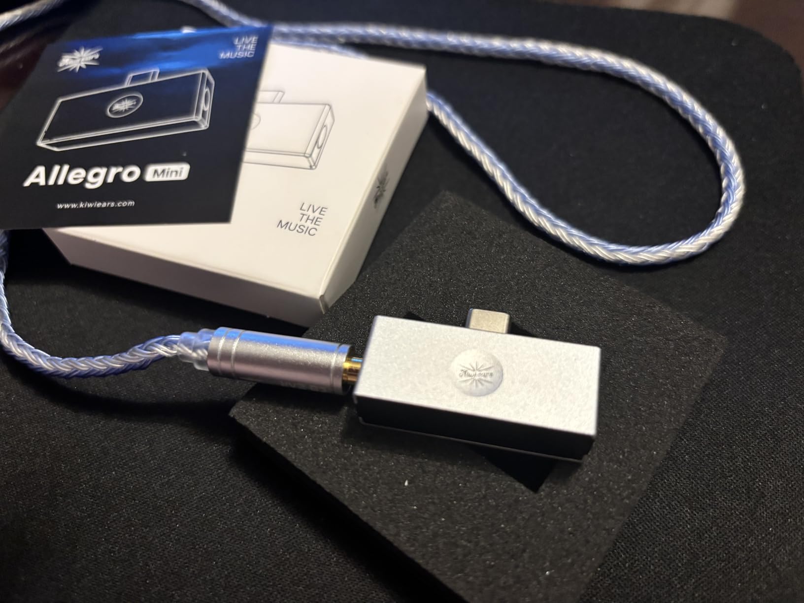 Linsoul Kiwi Ears Allegro Mini Portable IEM DAC, in Ear Monitor Amplifier, USB C to 3.5/4.4mm Output, with Custom Chip, High Resolution 32bit/384kHz, HiFi Earbuds Amp for Phone/PC (Titanium) customer photo 1