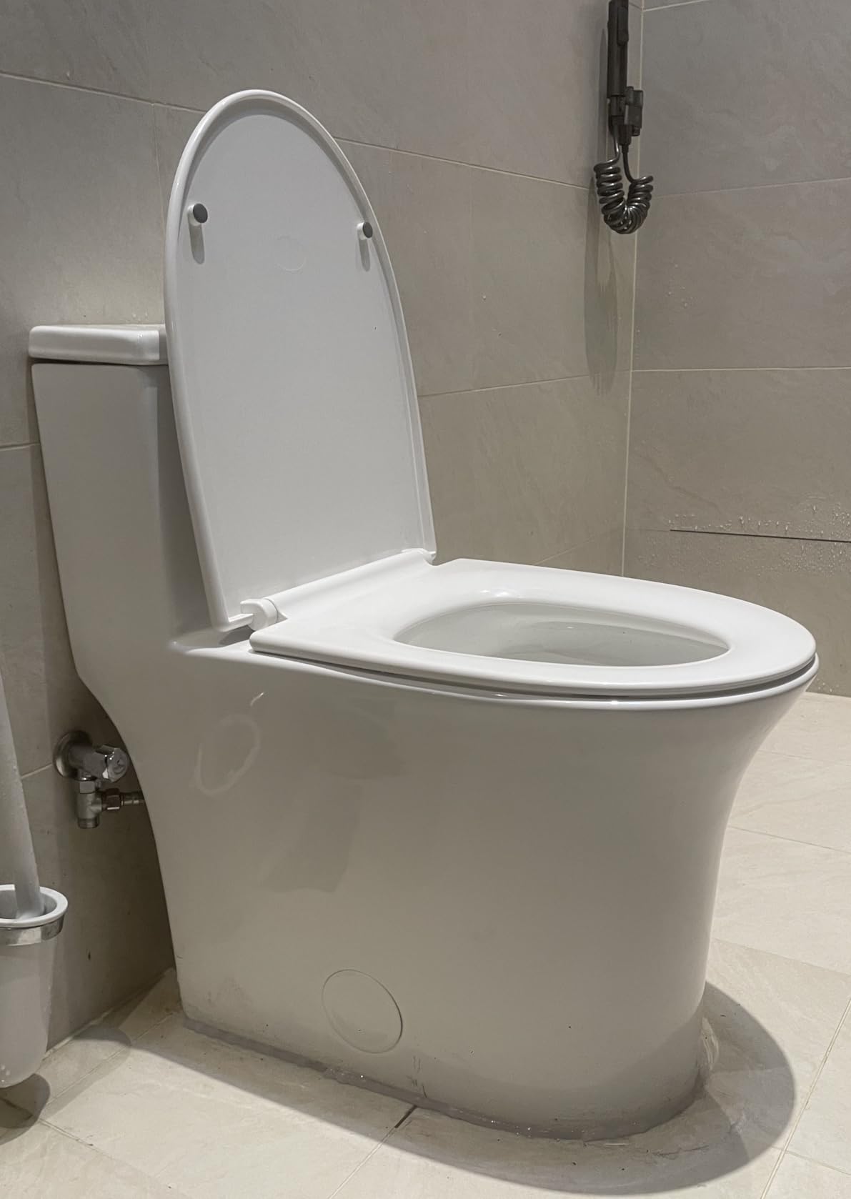 One Piece Sleek Modern Toilet, ADA Chair Seat Height 17
