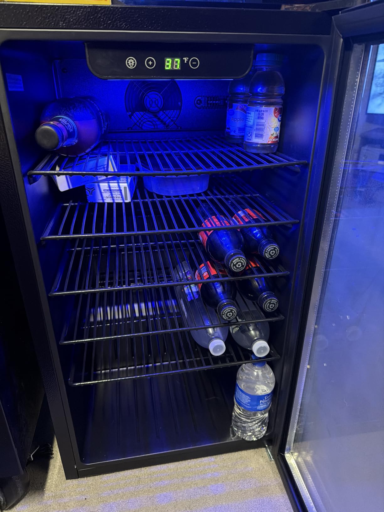 EUHOMY 130 Can Mini Fridge, Beverage Refrigerator with Glass Door, Black customer photo 1