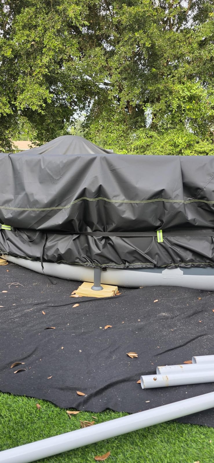 UIRWAY 500D 12x24FT Winter Pool Cover Rectangular Heavy Duty Thick Fabric customer photo 2