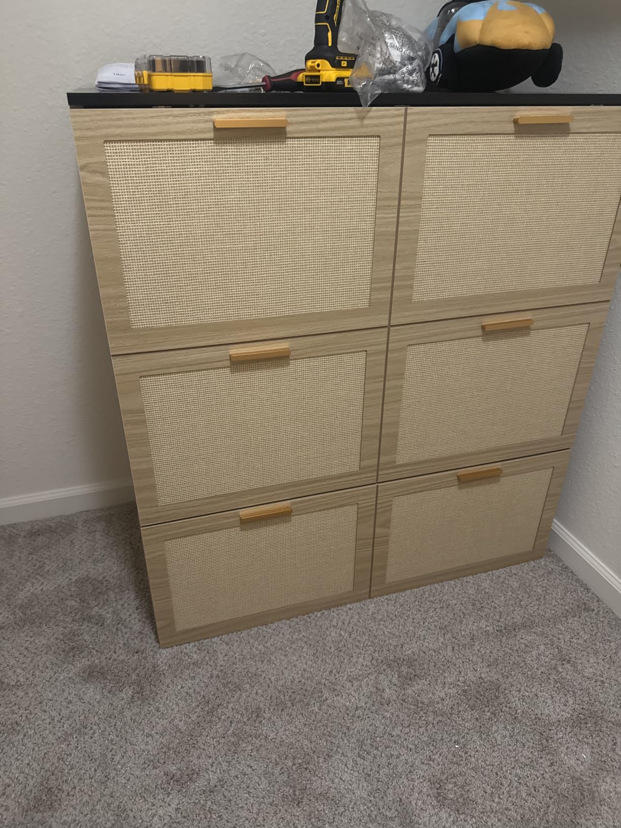 VINGLI Full Murphy Bed with Storage Drawer,2 Charging Station,Fluted Wooden Foldable Bed Cabinet,Boho,Hideaway Paltform Panel Bed for Small Spaces,Guest Room,Office,Apartment,Beige customer photo 2