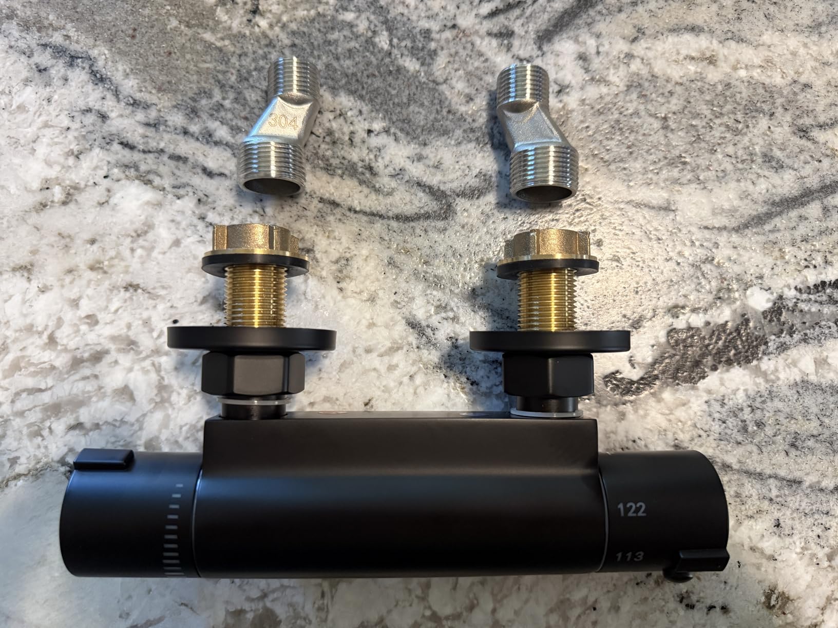 FUGO Black Thermostatic RV Shower Valve,RV Shower Faucet,4 Inch RV Shower Faucet Valve Thermostatic,Solid Brass, Black customer photo 2