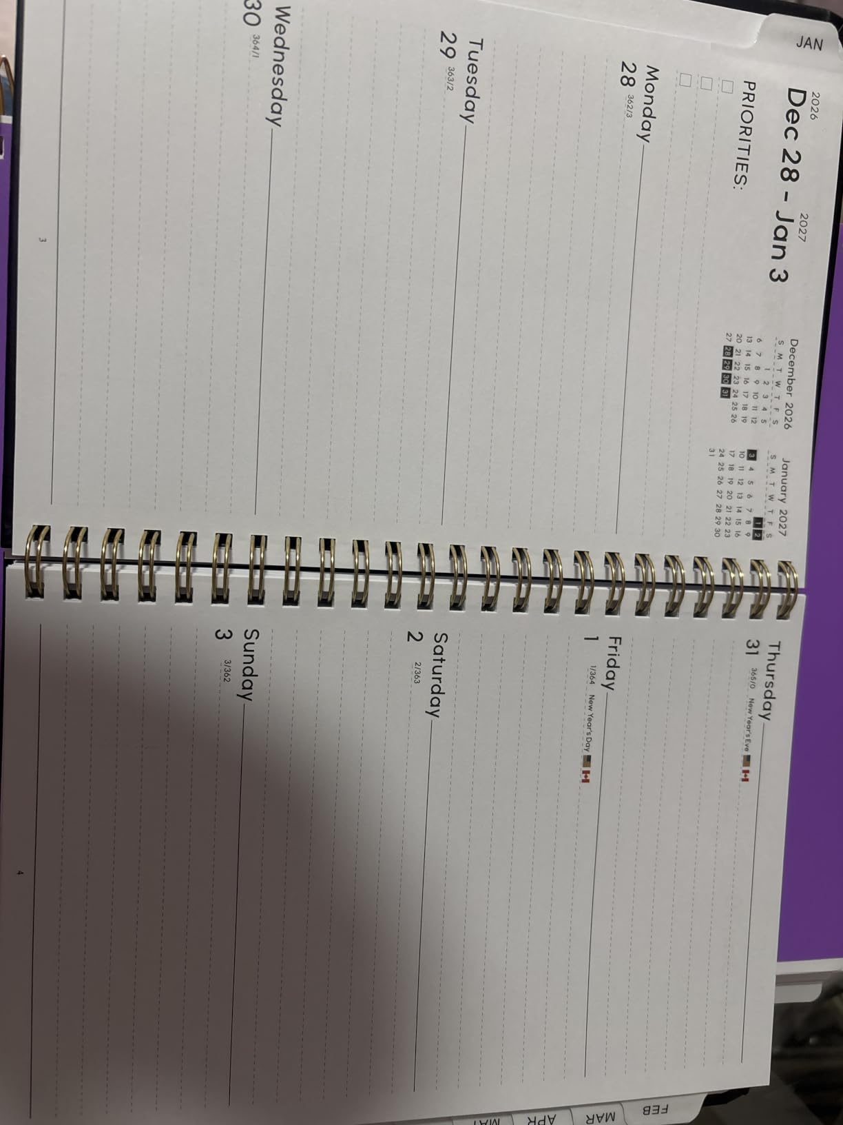VALOME Planner 2026-2027, Weekly and Monthly Planner, 8.5