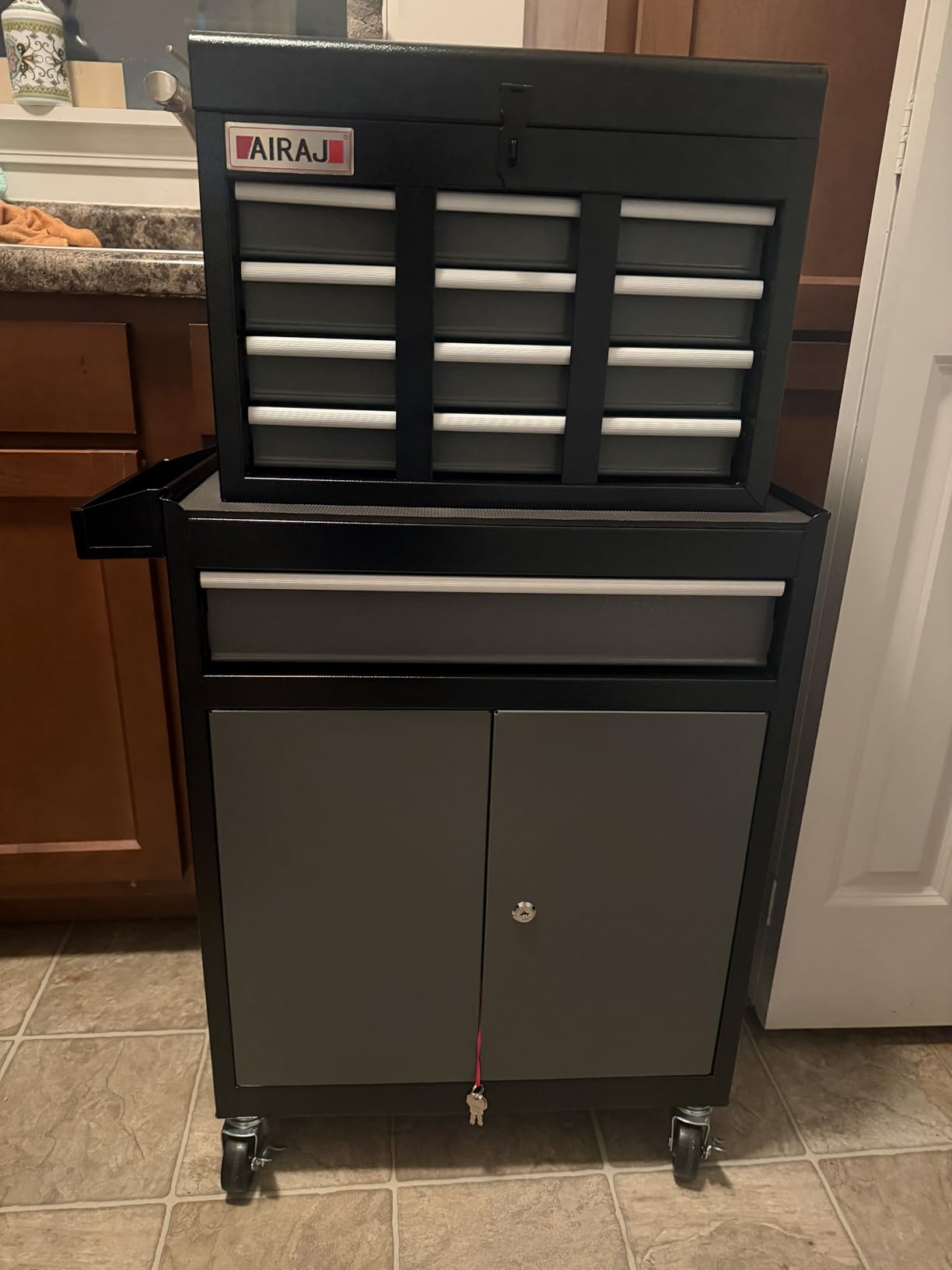 7-Drawer Tool Chest with Wheels, 40'' Rolling Tool Chest with Drawers,Black customer photo 1