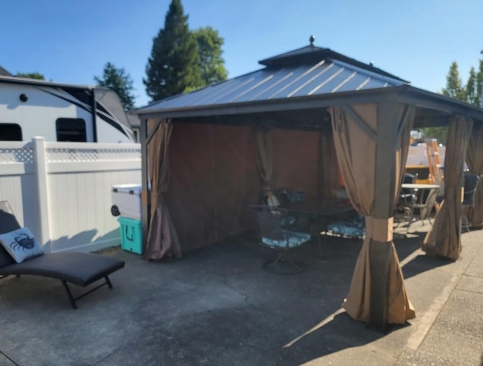 YITAHOME 10X12FT Hard Top Gazebo Aluminum Frame Patios Double Roof Canopy customer photo 1