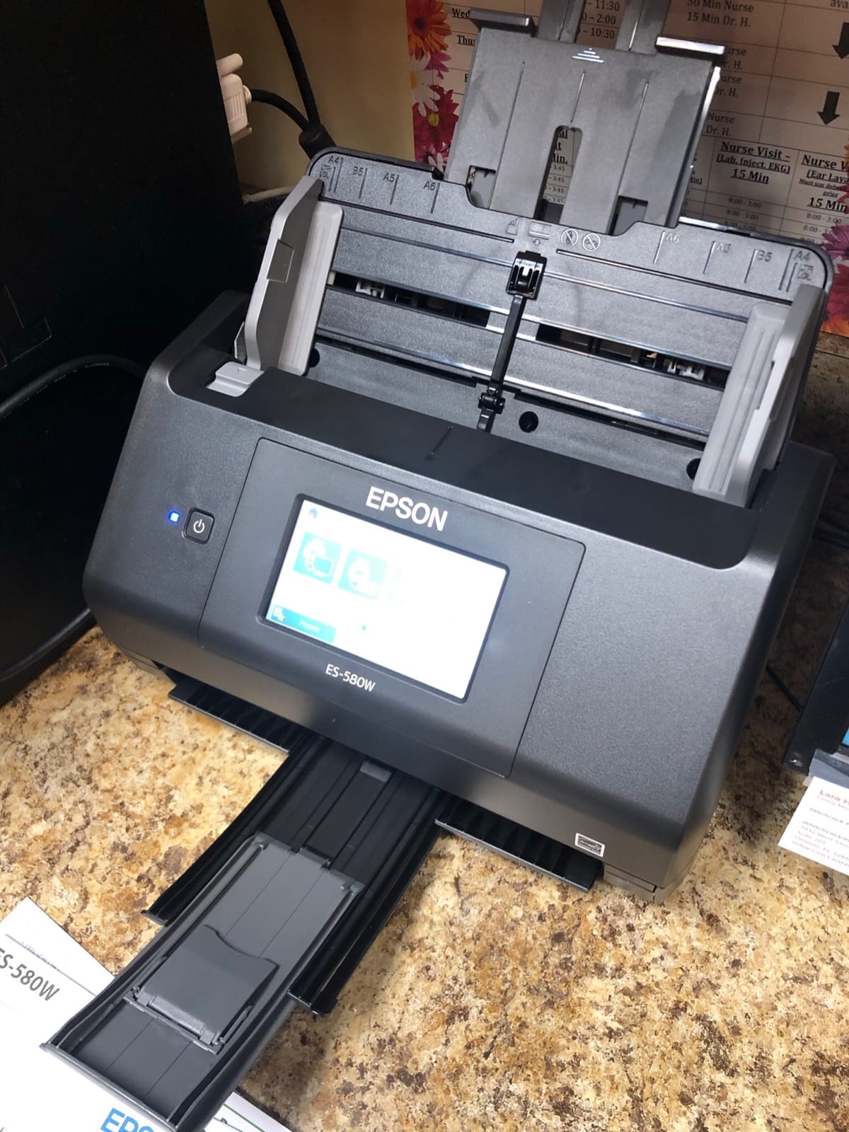 Epson Workforce ES-590W Wireless & USB High-Speed AI & Cloud Ready Desktop Color Duplex Document Scanner for Mac & PC, up to 45 ppm, Large 4.3