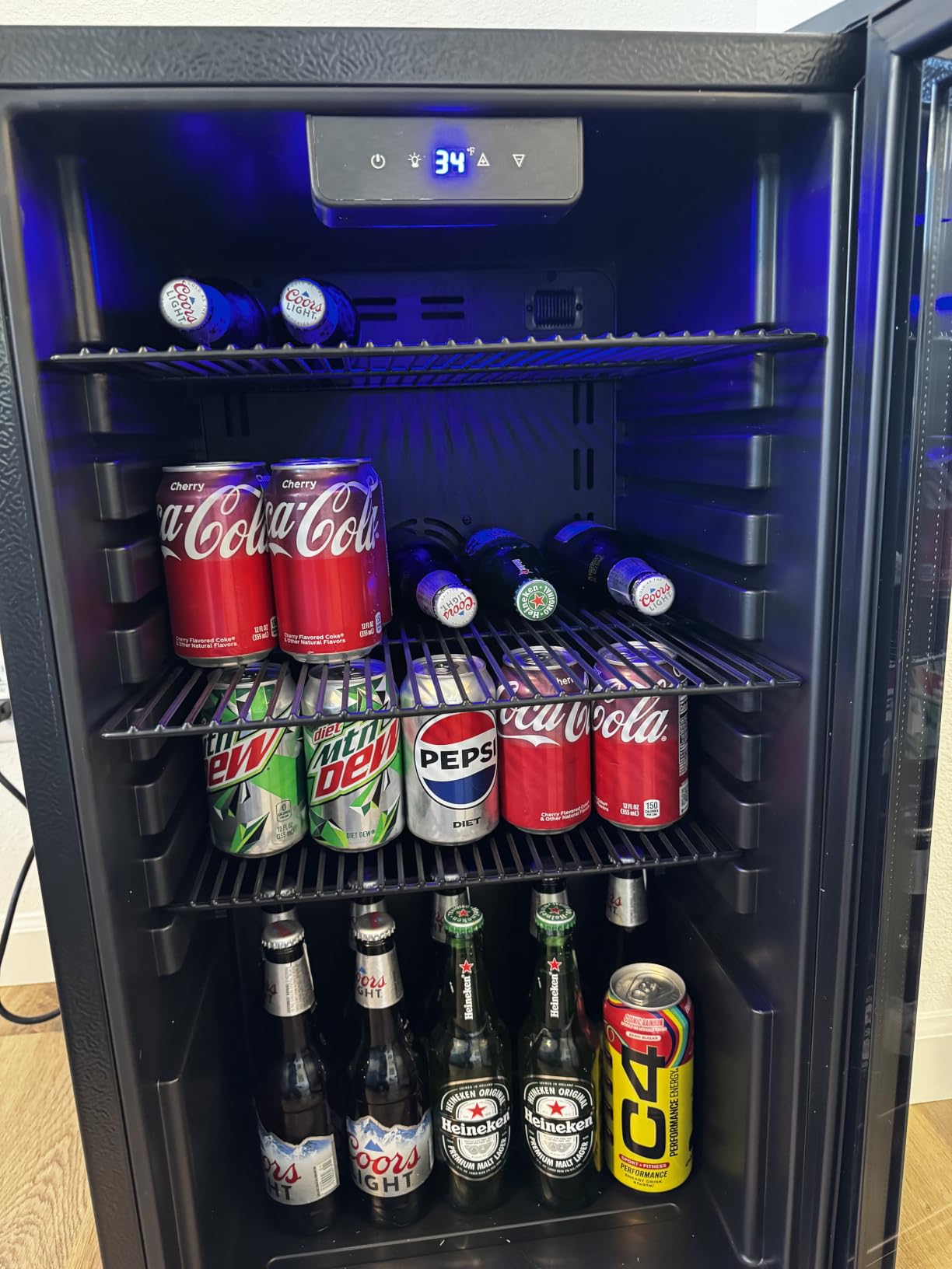 Icyglee 126 Can Mini Fridge, 3.2 Cu.Ft Beverage Refrigerator, NEW Black customer photo 2