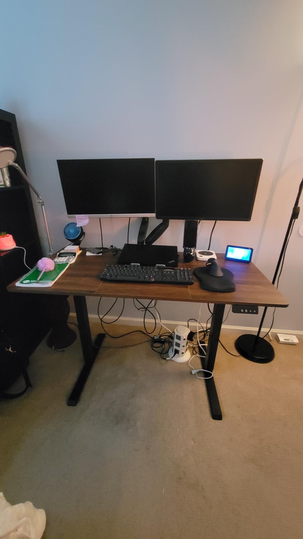 Standing Computer Gaming Office Desk - 48 x 24 Inches Adjustable Stand Up Electric Height Rising Table with Memory Presets for Home Study Writing PC Work, Modern Simple Walking Sit Desk, Easy Assembly customer photo 1
