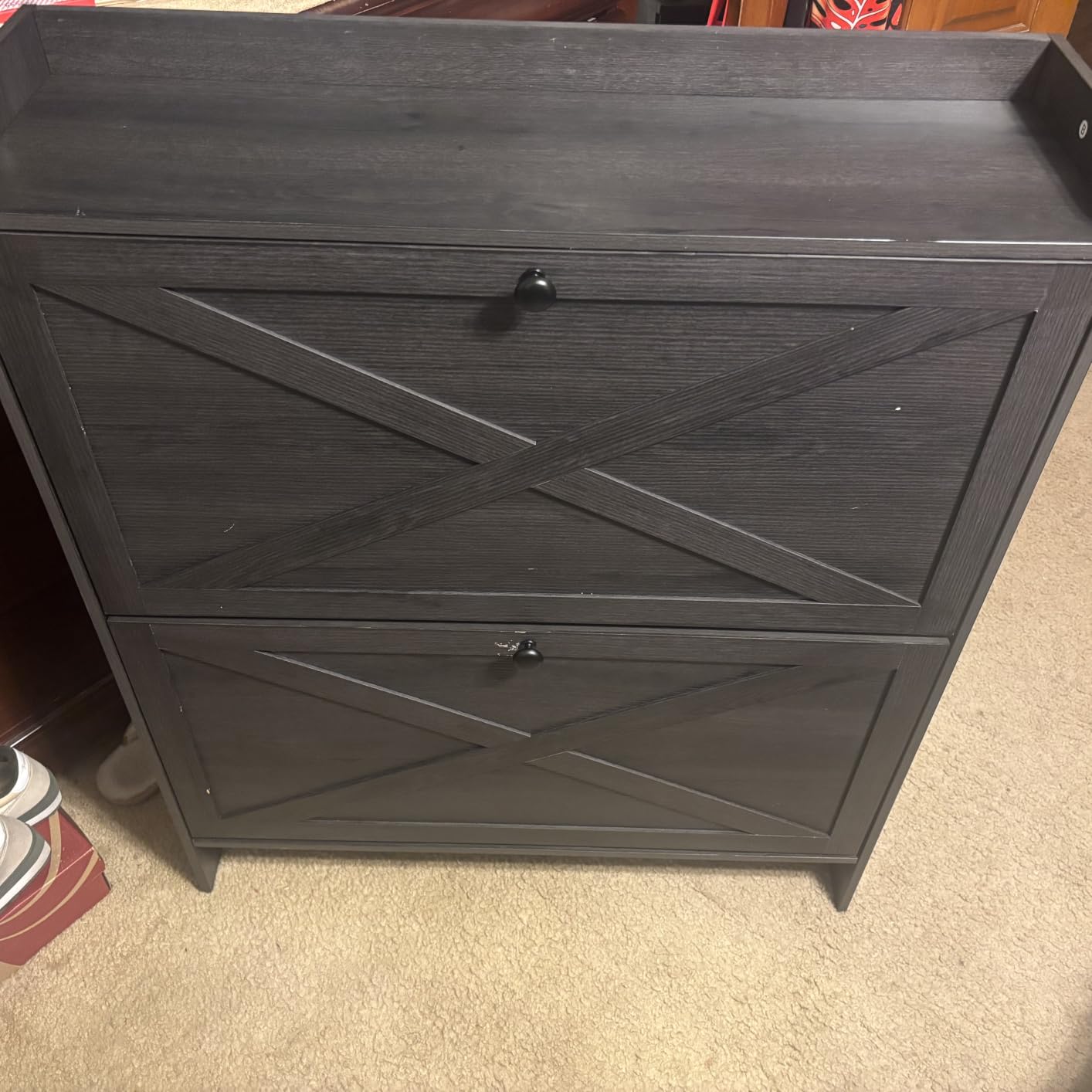 VASAGLE Narrow Shoe Storage Cabinet Organizer with 2 Flip Drawers customer photo 2