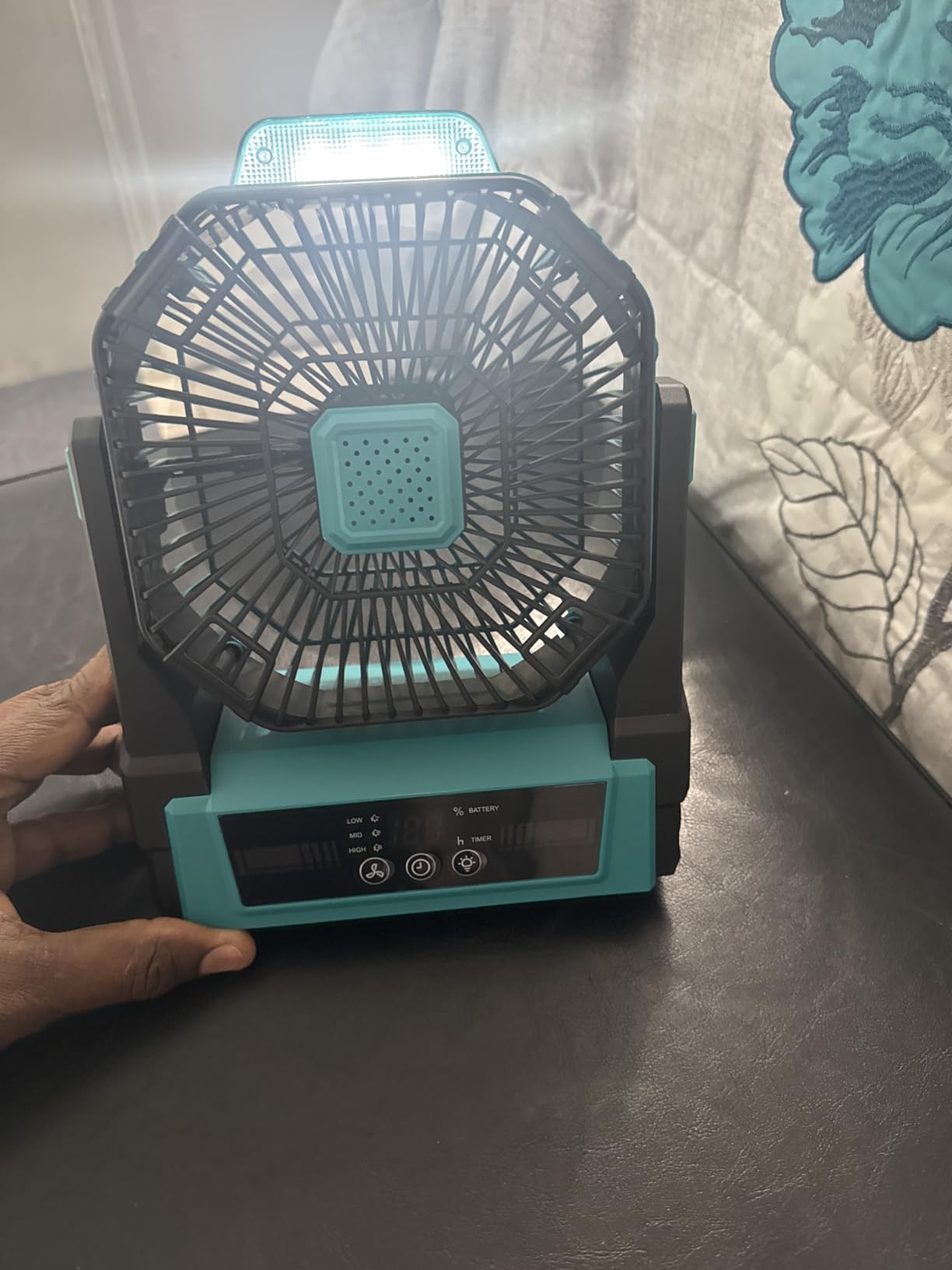 KopBeau Portable Camping Fan, 20000mAh Battery Operated Tent Fan with Light customer photo 1