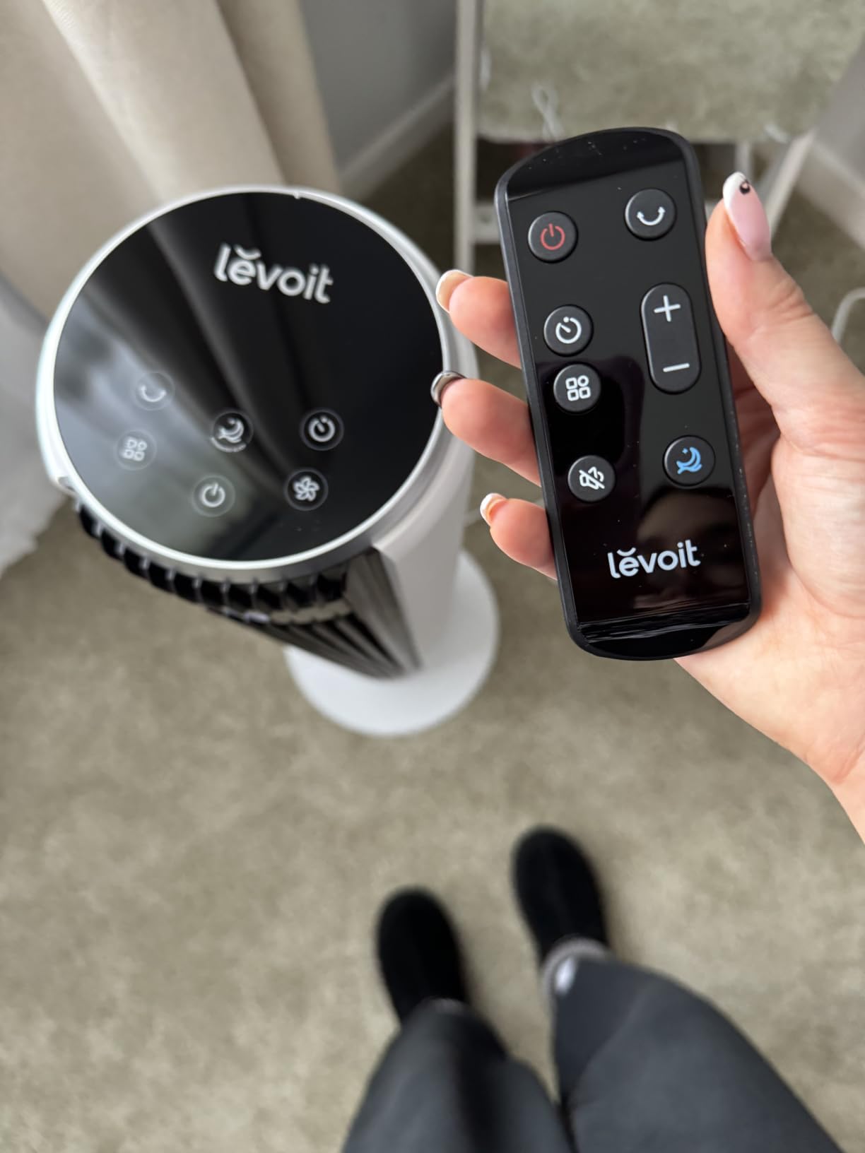 Levoit Tower Fan for Bedroom, Standing Fan with 36”-47” Adjustable Height customer photo 1