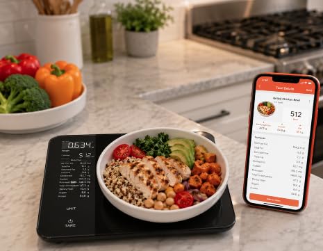 Smart Kitchen Food Scale, Nutrition App Tracks Calorie & Macros, 10kg/22lb customer photo 1