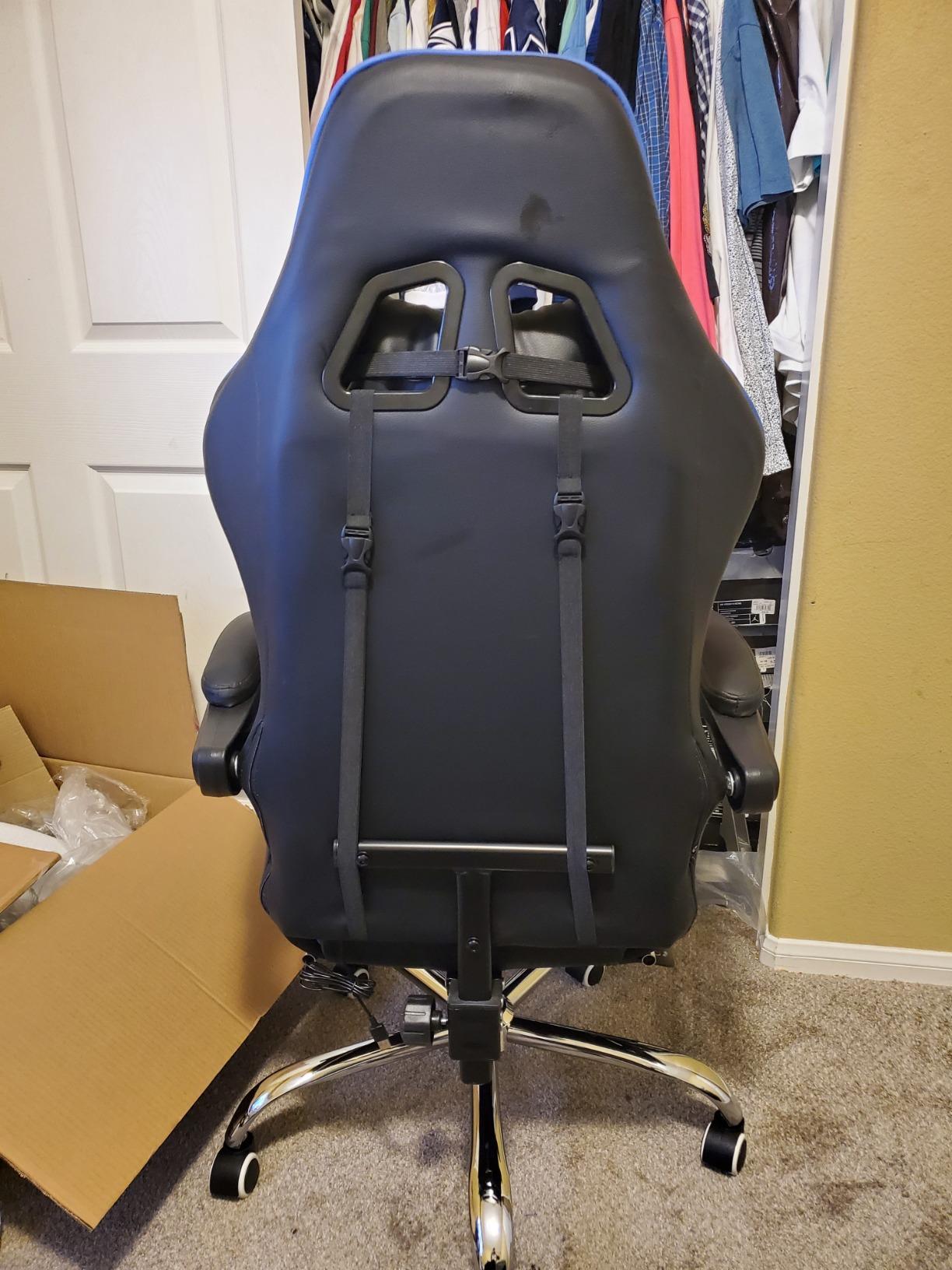 GTPLAYER Big & Tall Gaming Chair, Wide Seat with Footrest, Black & Gray customer photo 2