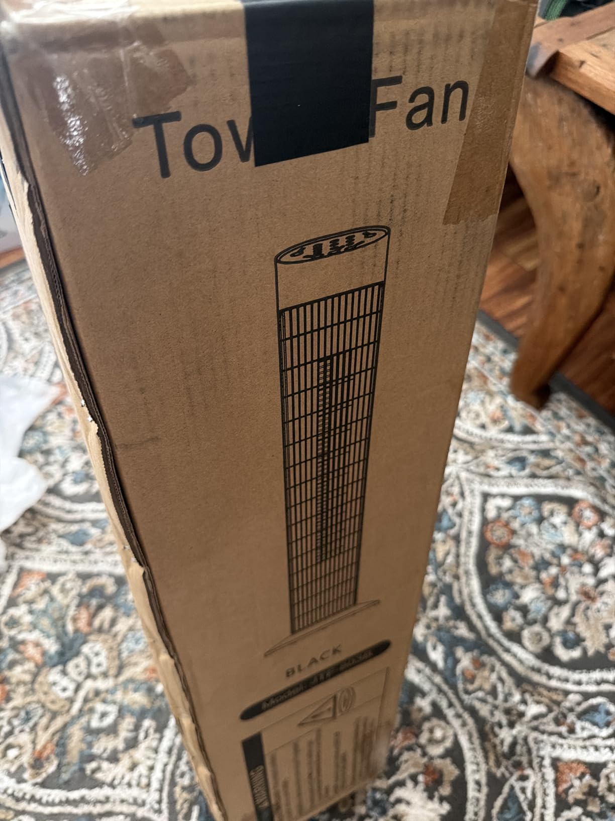 Uthfy Tower Fan with Remote, Portable 120° Oscillating Standing Fan, 3 Speeds & 3 Modes, 7.5H Timer, Fans That Blow Cold Air for Bedroom, Living Room, Office, Black customer photo 2