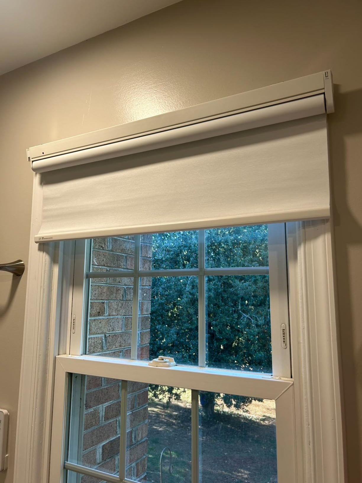 No-Drill Motorized Blackout Blinds with Remote, White, 46.5