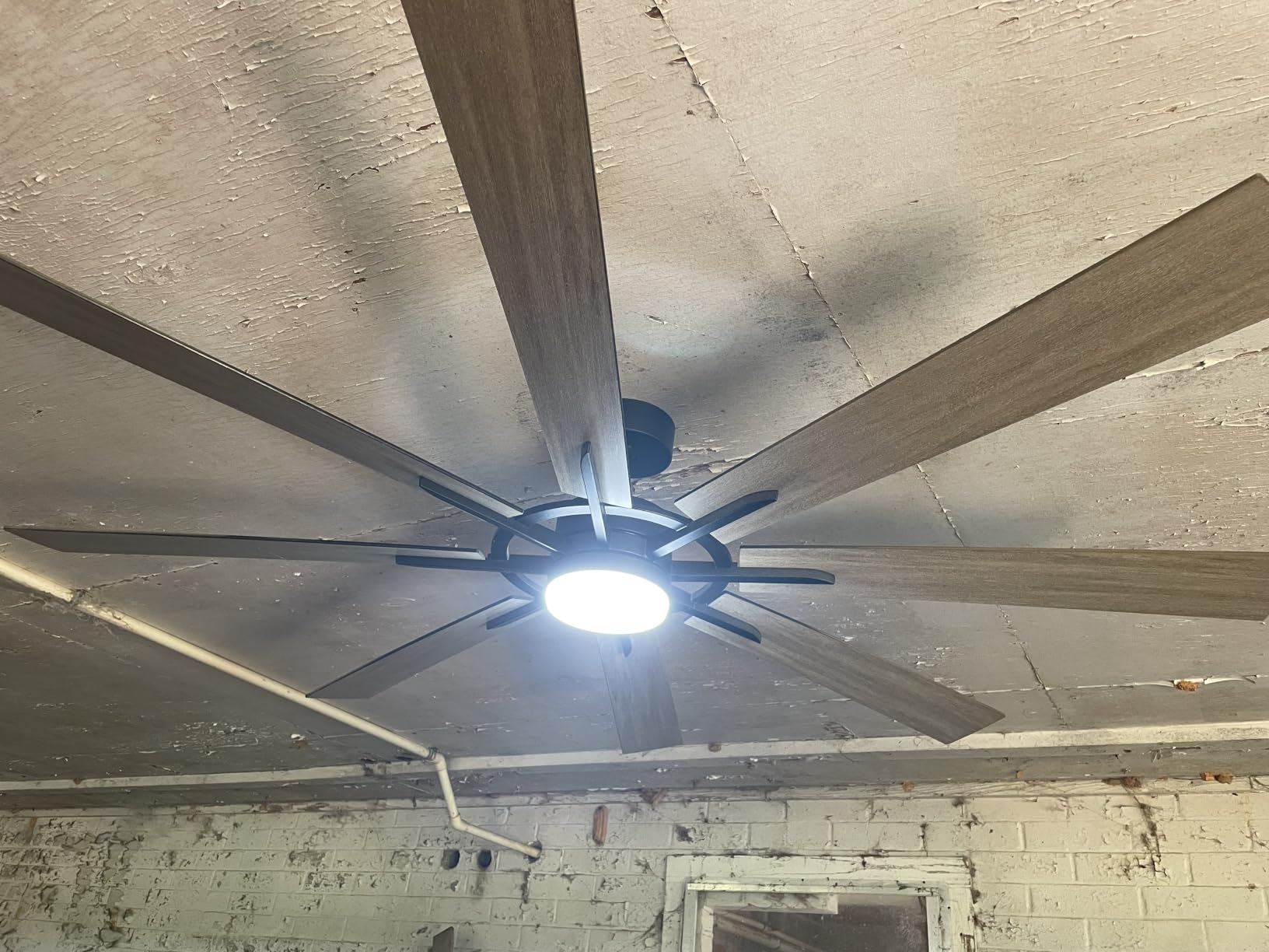 Large Ceiling Fans with Lights: Modern 84 Inch 8 Blade Outdoor Ceiling Fan with Remote Control - Big Fan Light Indoor Reversible 6 Speed Quiet DC Motor - Black customer photo 2
