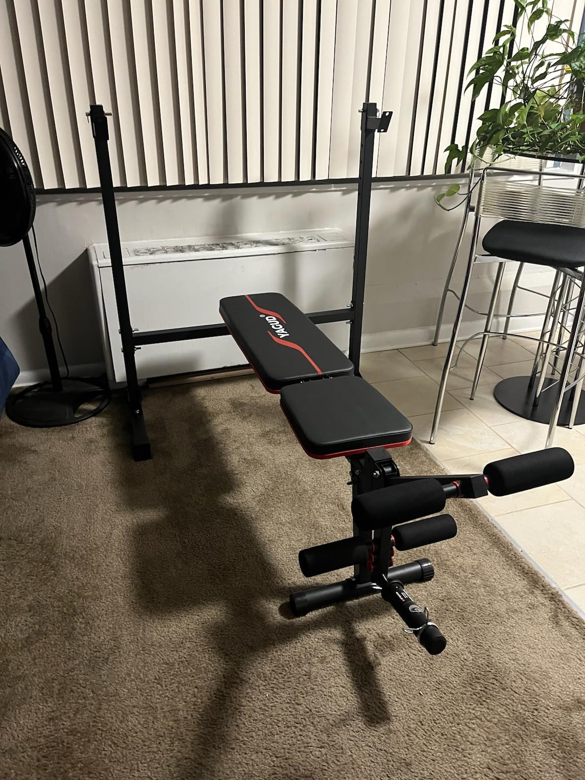 Weight Bench Set, 880LBS Adjustable Bench Press Set with Leg Extension and Barbell Rack, Safety Bar Catches, Fasting Foldable Workout Benches for Home and Gym customer photo 1