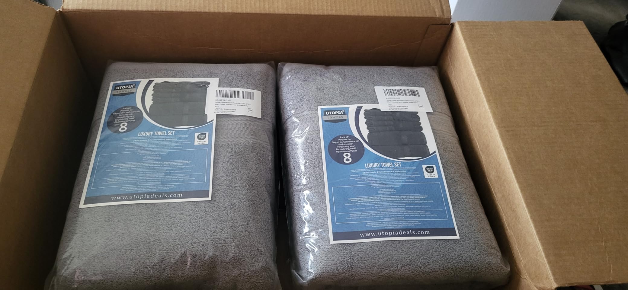 Utopia Towels 8 Piece Majestic Plush Luxury Towel Set, Cotton, Grey customer photo 1