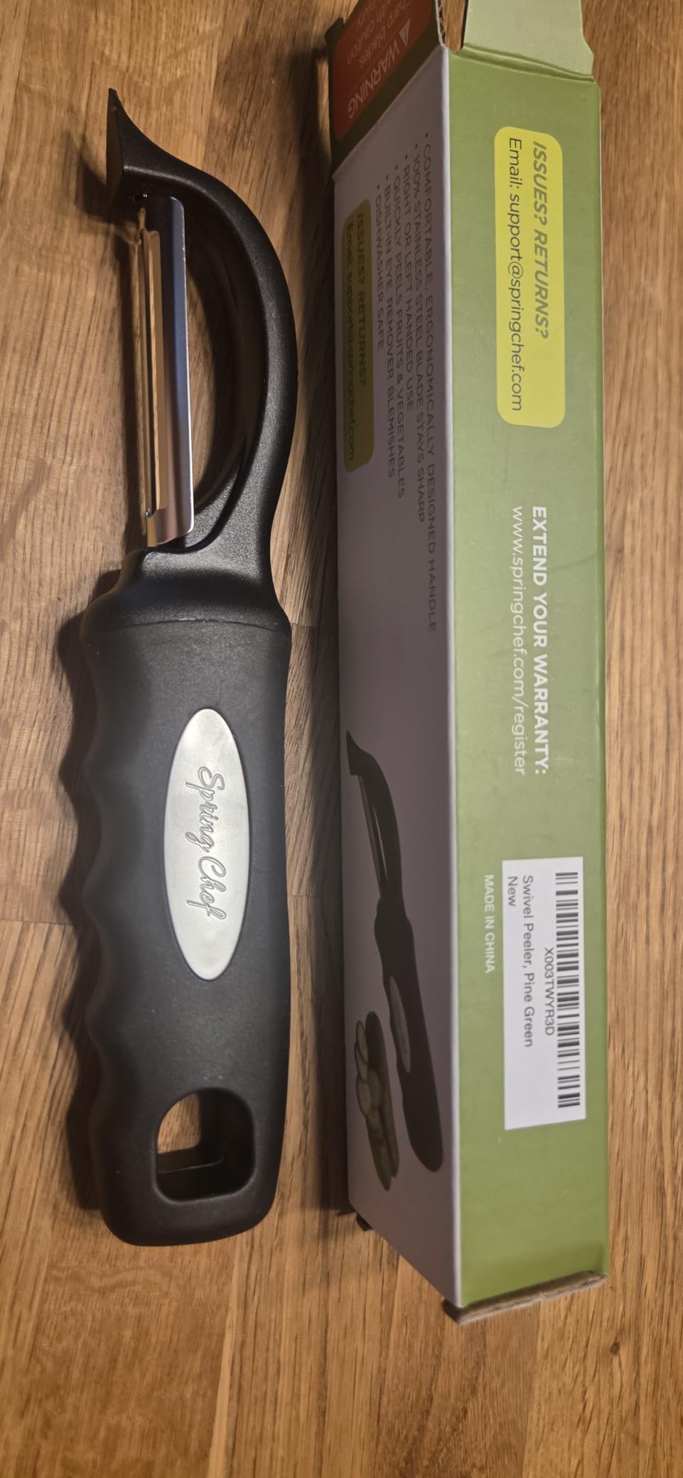 Spring Chef Original Swivel Vegetable Peeler with Soft Grip Handle, Black customer photo 2