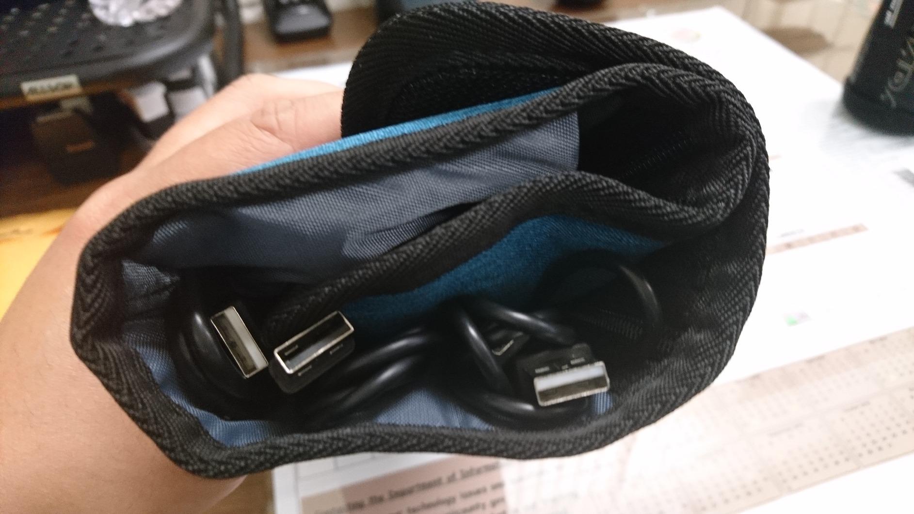 ProCase Electronic Organizer Cord Pouch, Travel Cable Charger Phone Accessories Bag Organizer Roll up Tech Carrying Case for USB Cables SD Memory Cards Earphone Flash Hard Drive –Black customer photo 2