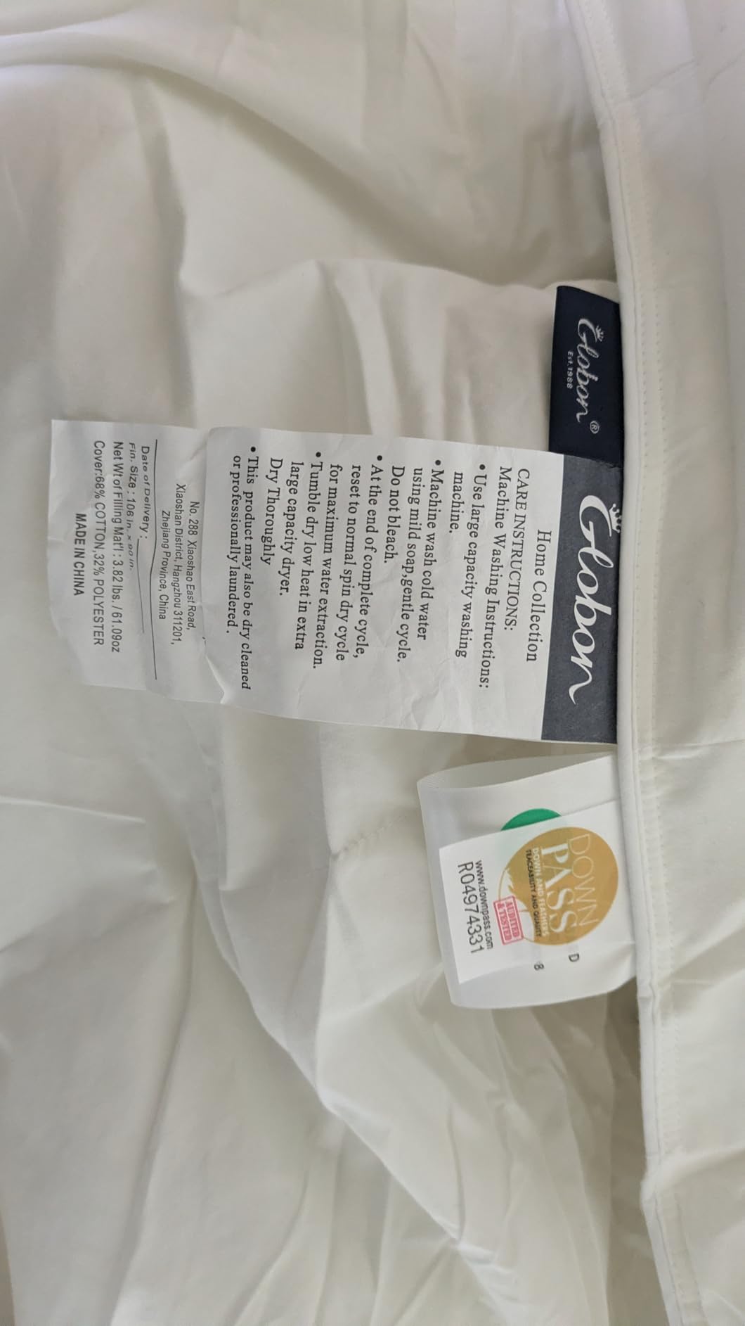 Globon Winter Goose Down Comforter Queen Size,800 Fill Power,White customer photo 2